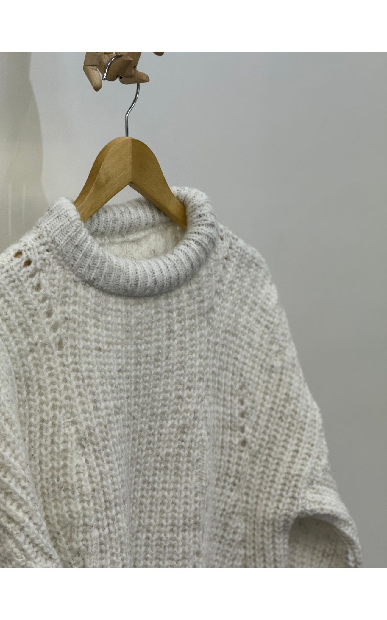 Blusa Tricot Noruega - Off-White Mescla