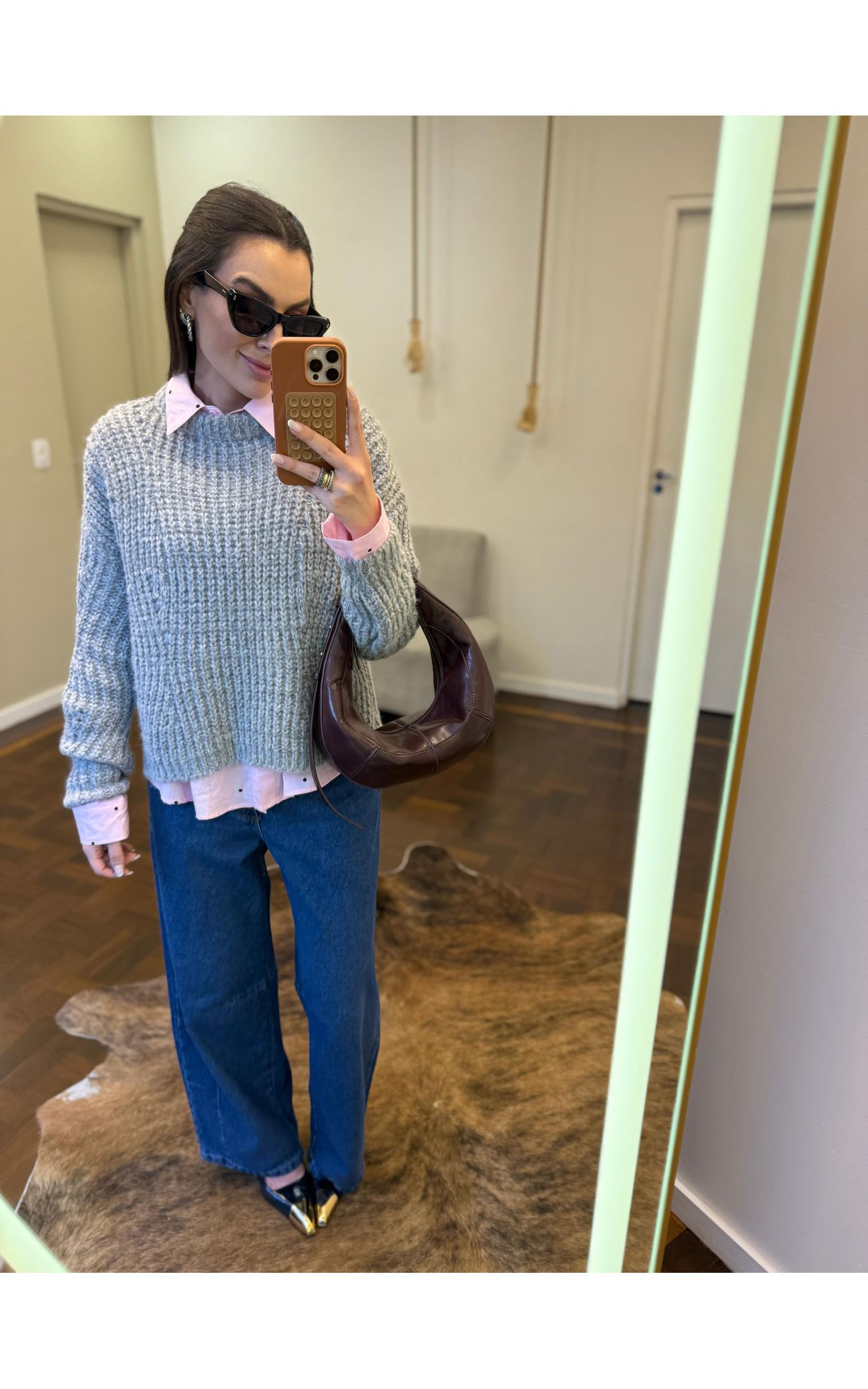 Blusa Tricot Noruega - Cinza Claro