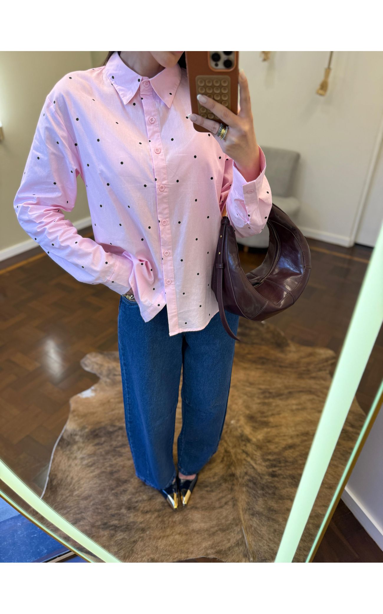 Camisa Poá - Preview Spring - Rosa
