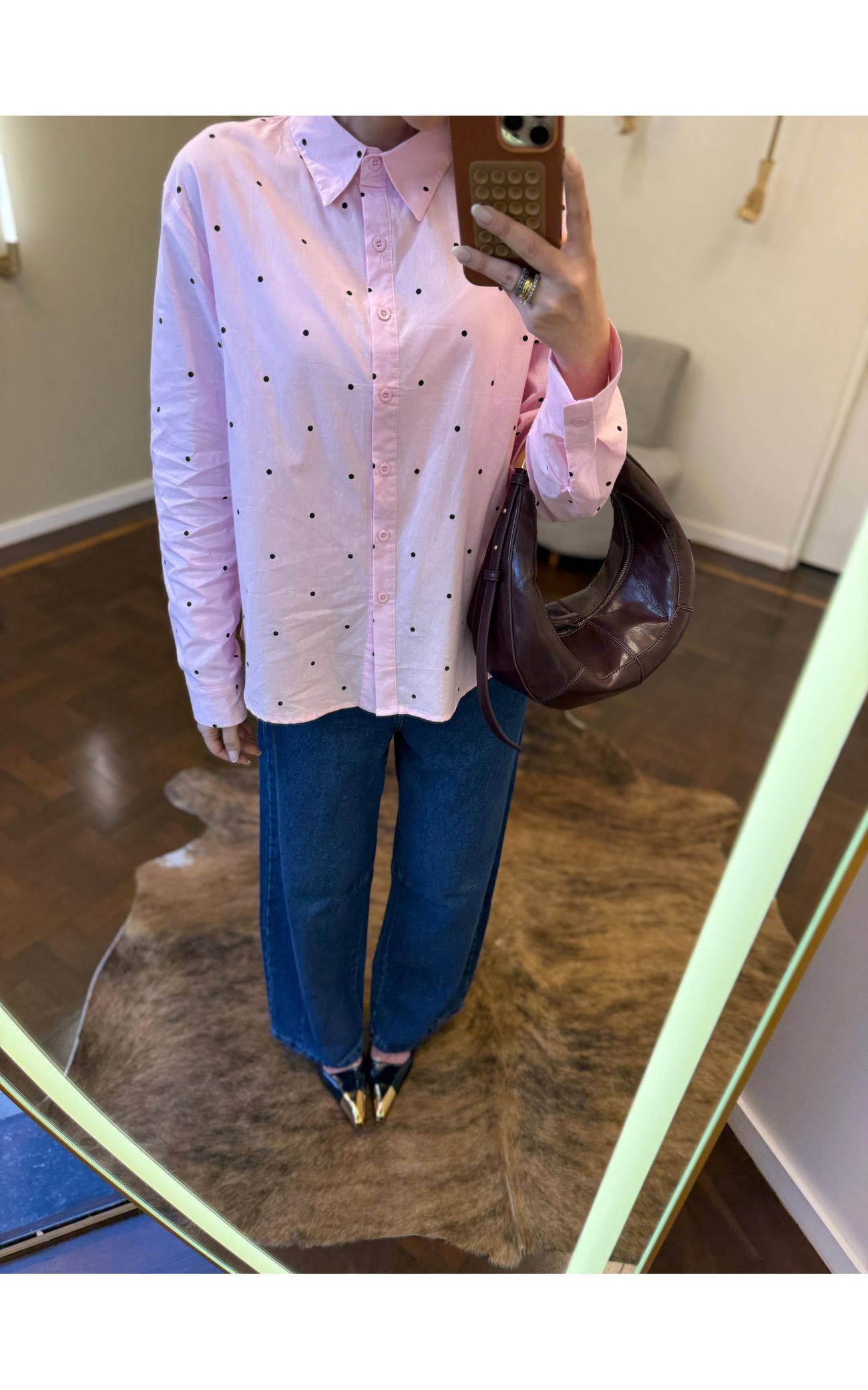 Camisa Poá - Preview Spring - Rosa