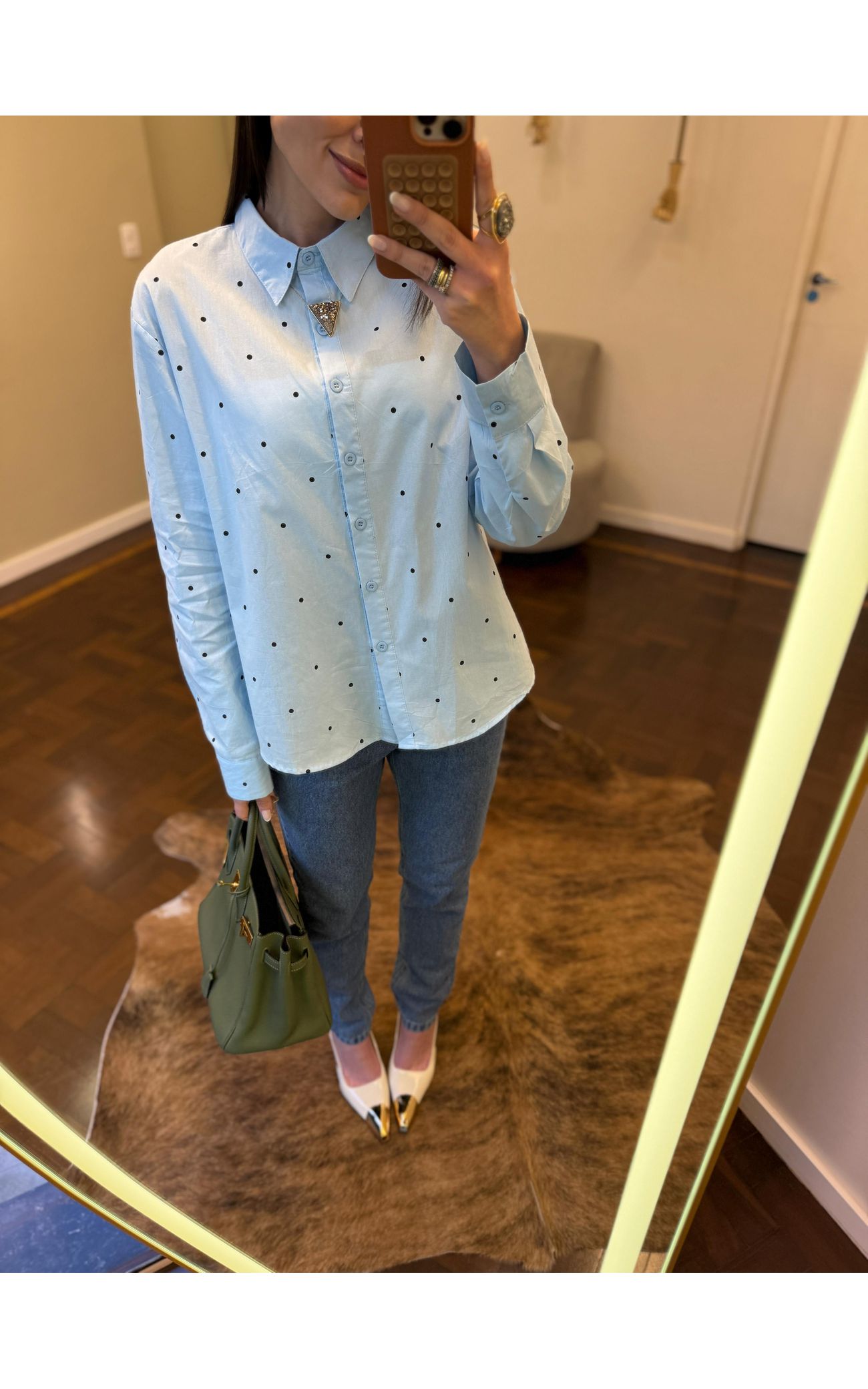 Camisa Poá - Preview Spring - Azul Bebê 