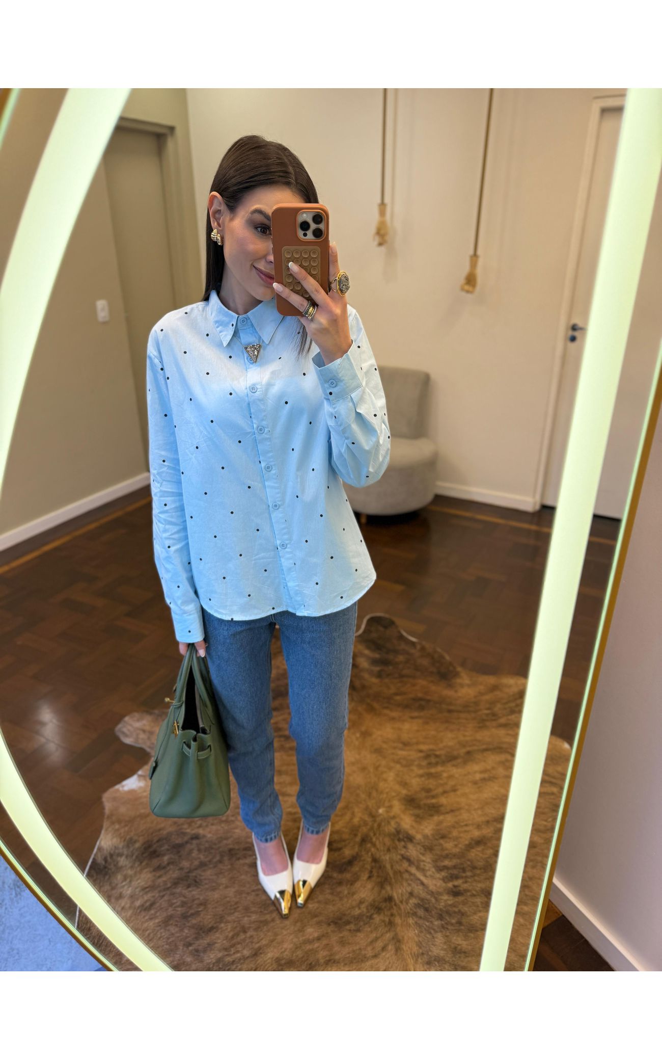 Camisa Poá - Preview Spring - Azul Bebê 