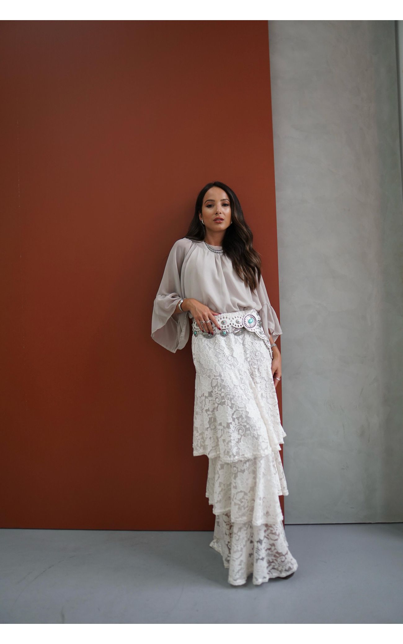 Bata Chiffon Ampla - Marrom 