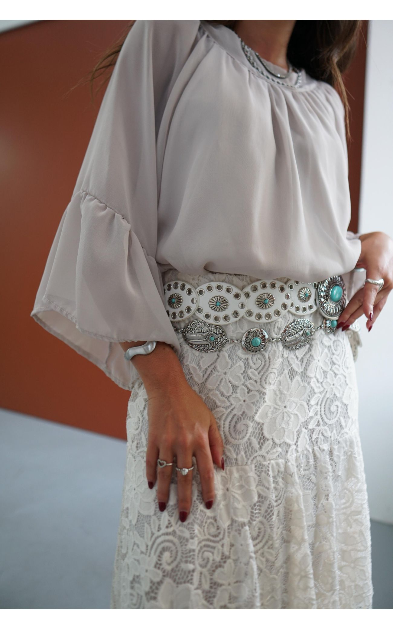 Bata Chiffon Ampla - Marrom 