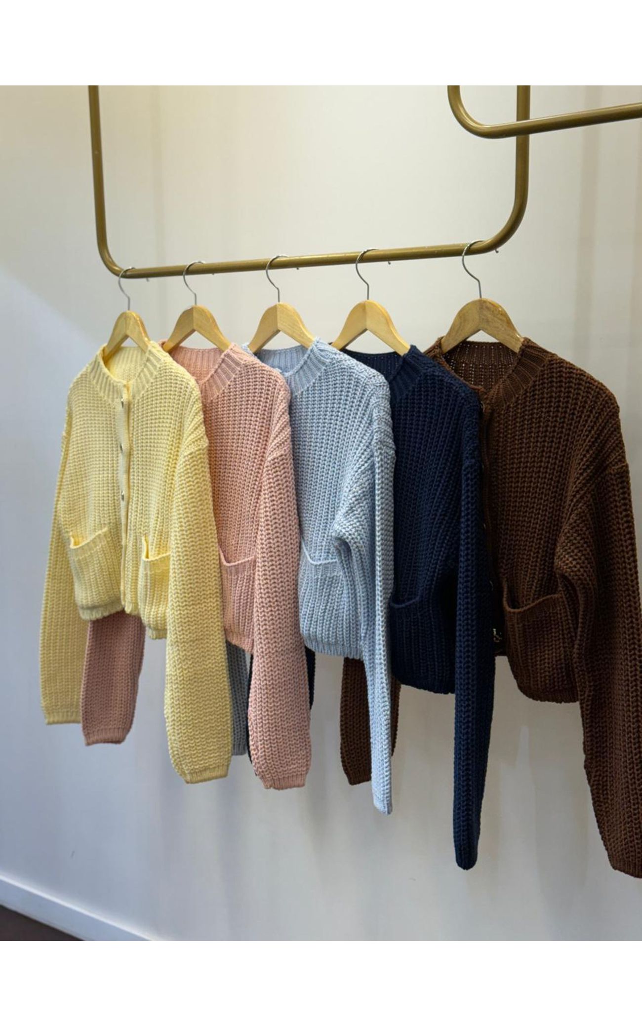 Cardigã Tricot Botões Orgânicos - Rosa Bebê 
