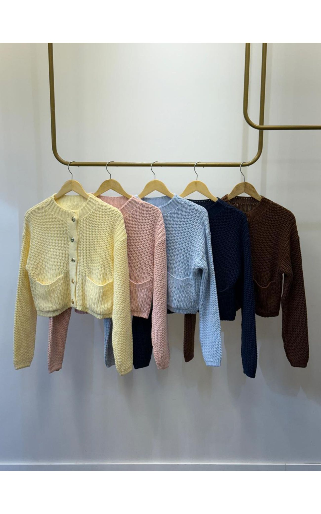 Cardigã Tricot Botões Orgânicos - Rosa Bebê 
