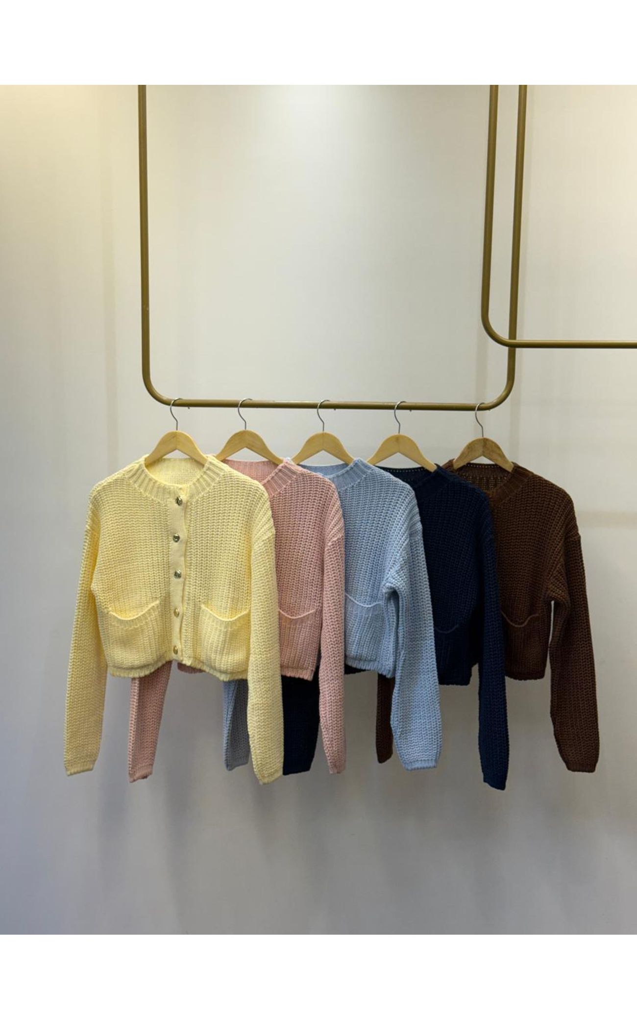 Cardigã Tricot Botões Orgânicos - Rosa Bebê 