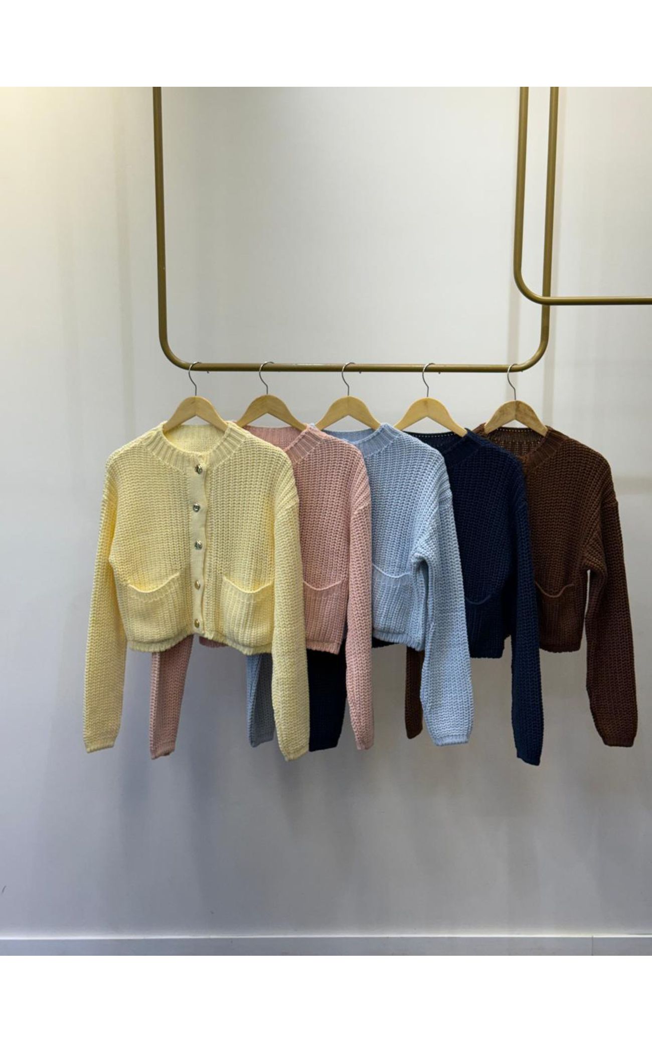 Cardigã Tricot Botões Orgânicos - Rosa Bebê 