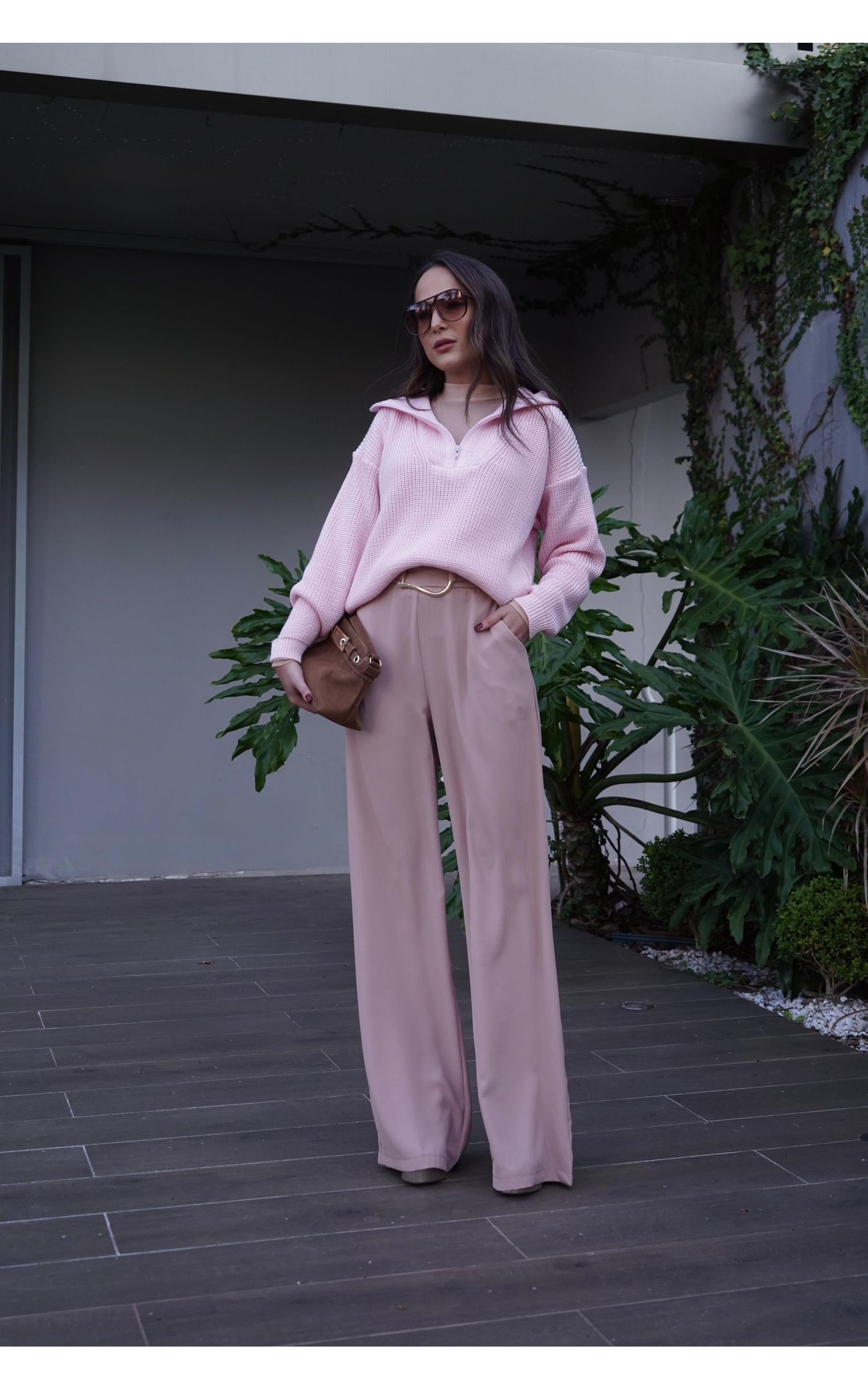 Blusão Tricot Zíper Monte-Carlo - Rosa Bebê 