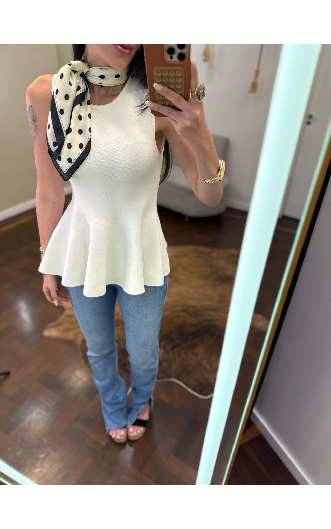 Blusa Fio Modal Peplum Iza - Off White 
