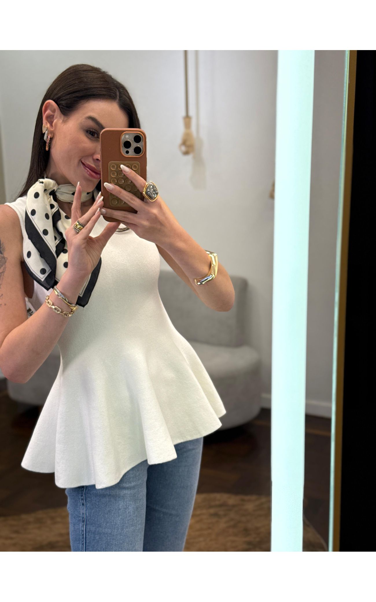 Blusa Fio Modal Peplum Iza - Off White 