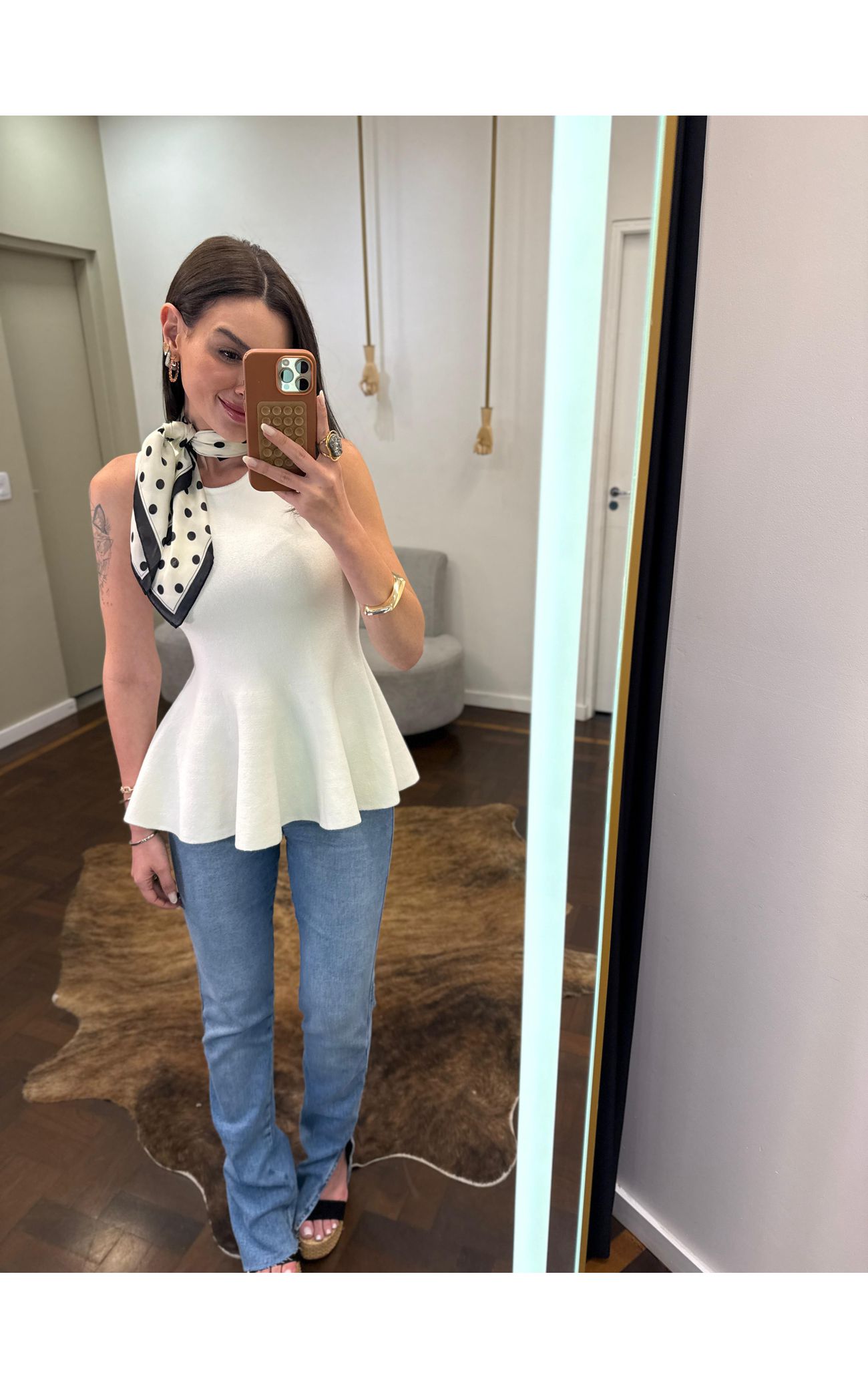 Blusa Fio Modal Peplum Iza - Off White 