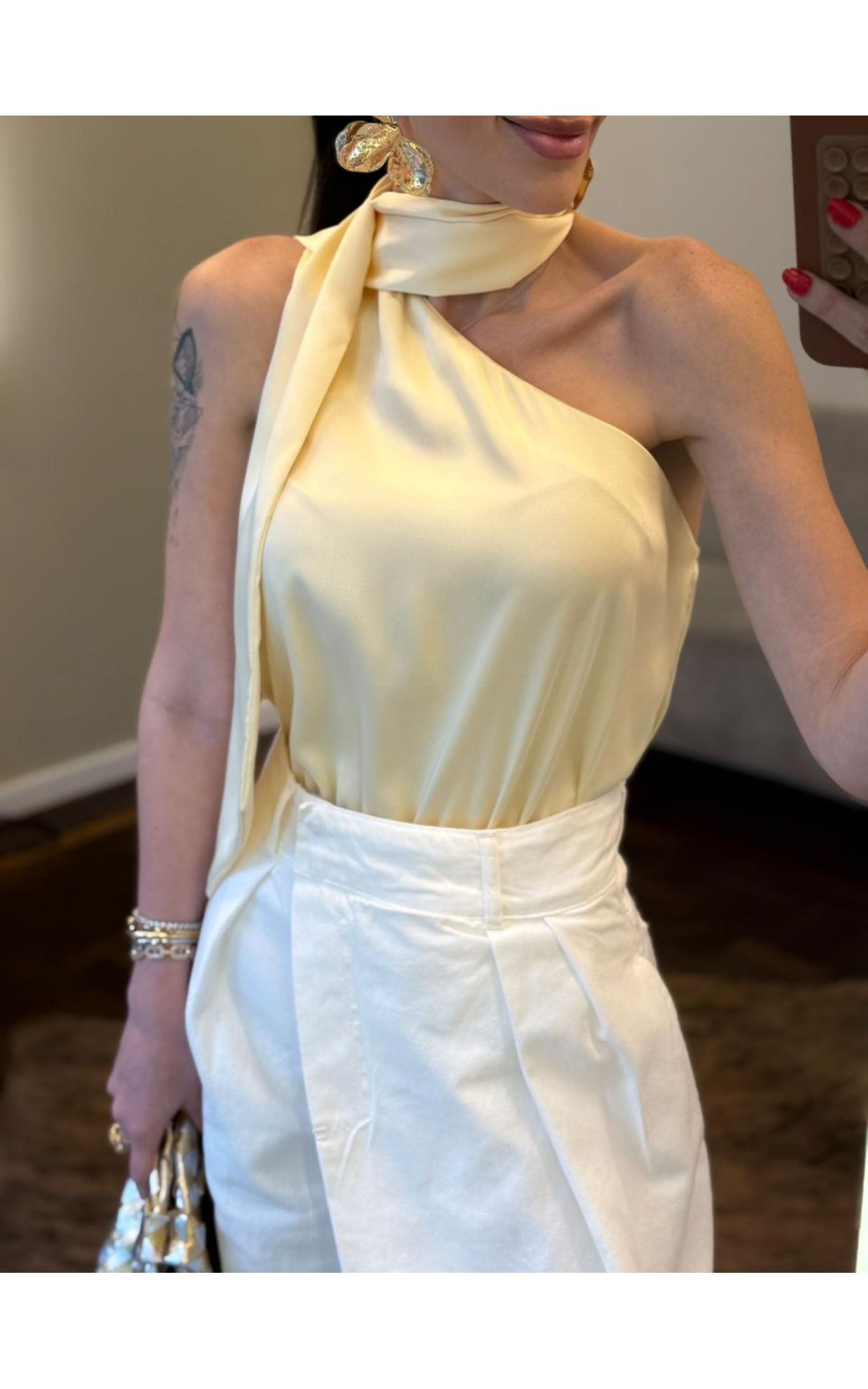 Body Cetim Maroca - Amarelo Manteiga