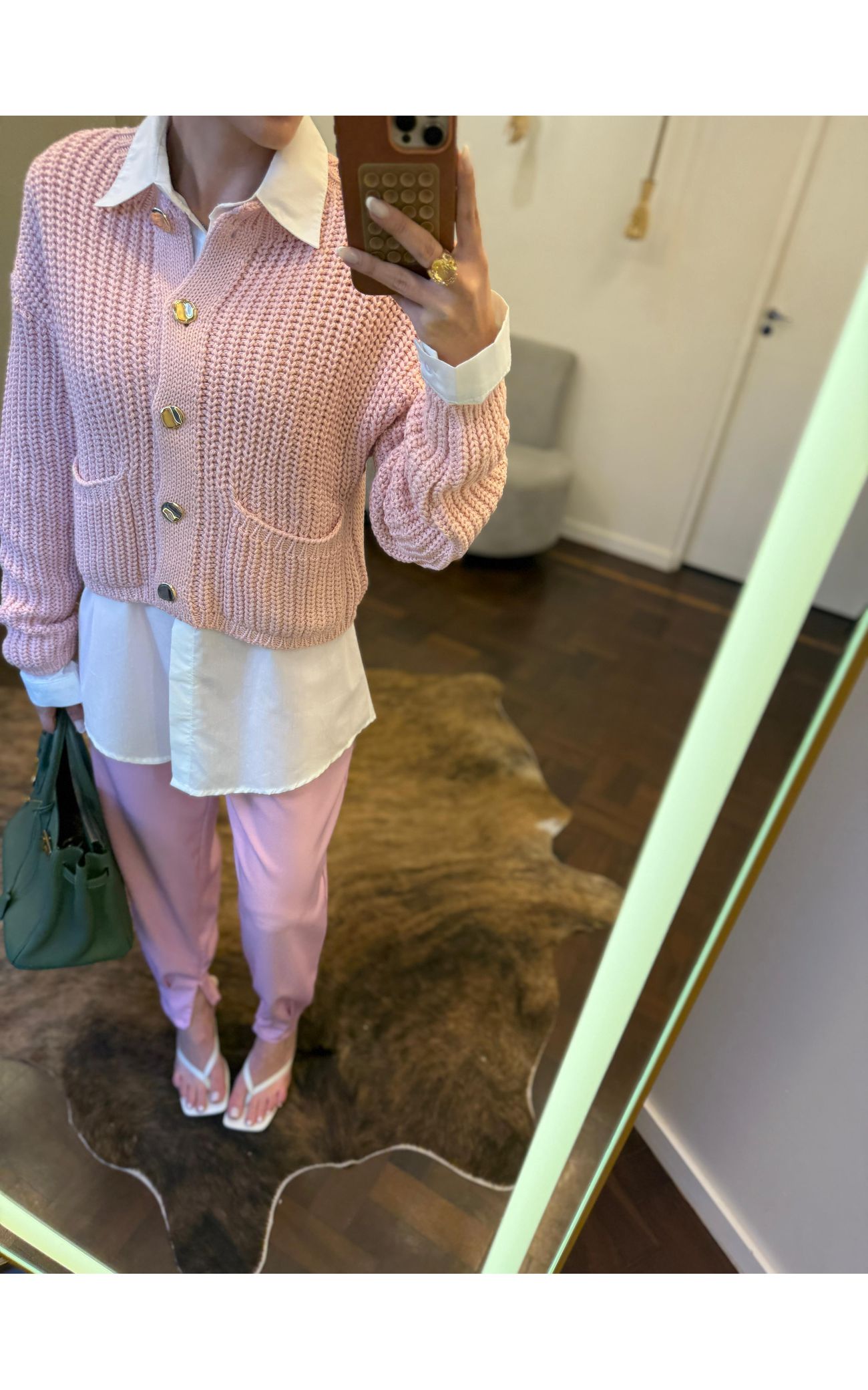 Calça Alfaiataria Cenoura Zíper - Rosa Bebê 