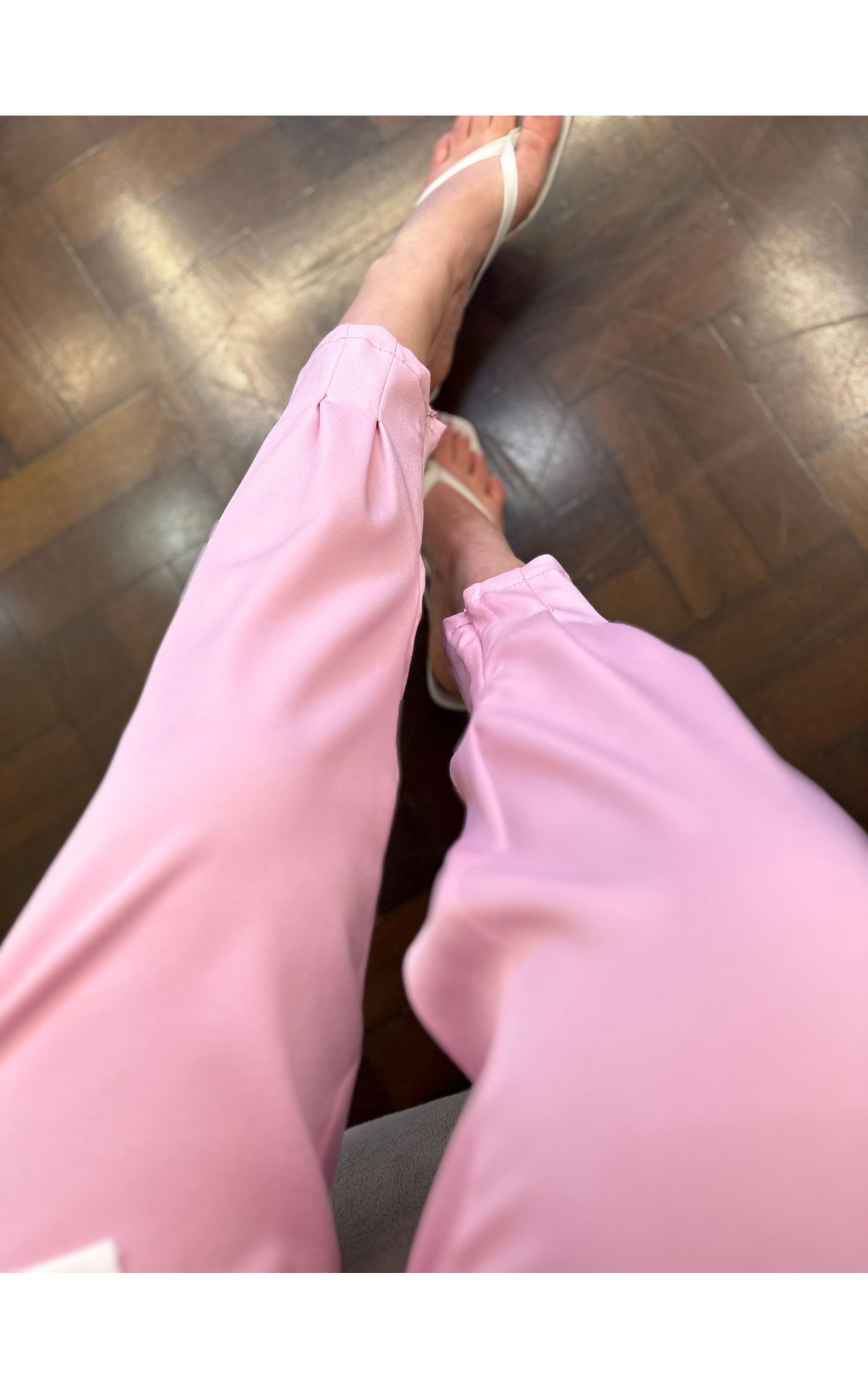 Calça Alfaiataria Cenoura Zíper - Rosa Bebê 
