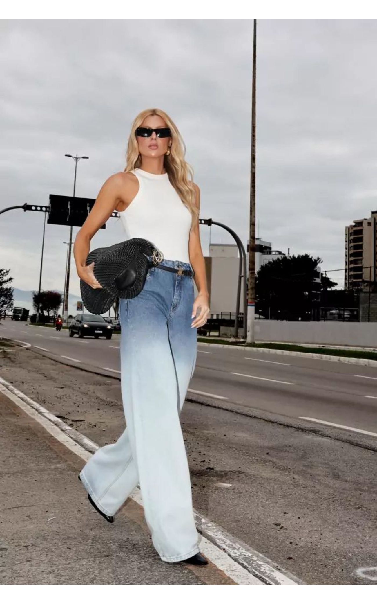 Calça Jeans Reta Lavagem Degradê 