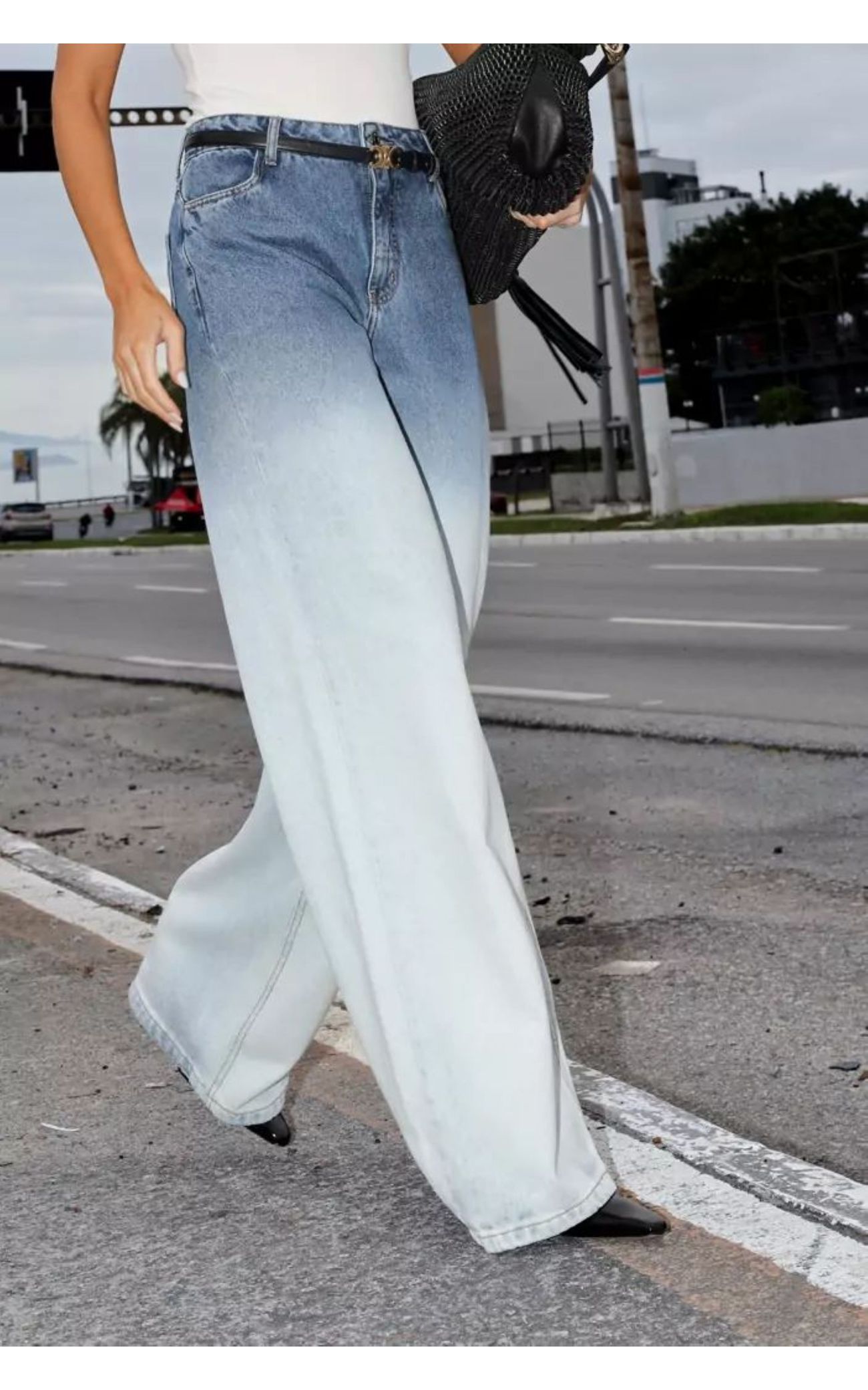 Calça Jeans Reta Lavagem Degradê 