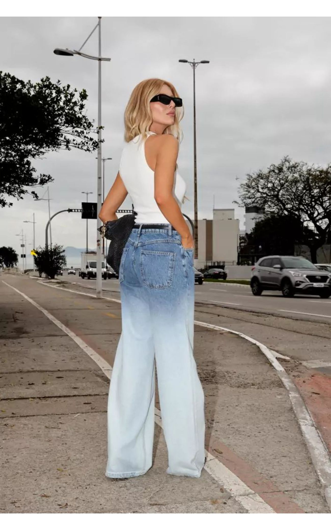 Calça Jeans Reta Lavagem Degradê 