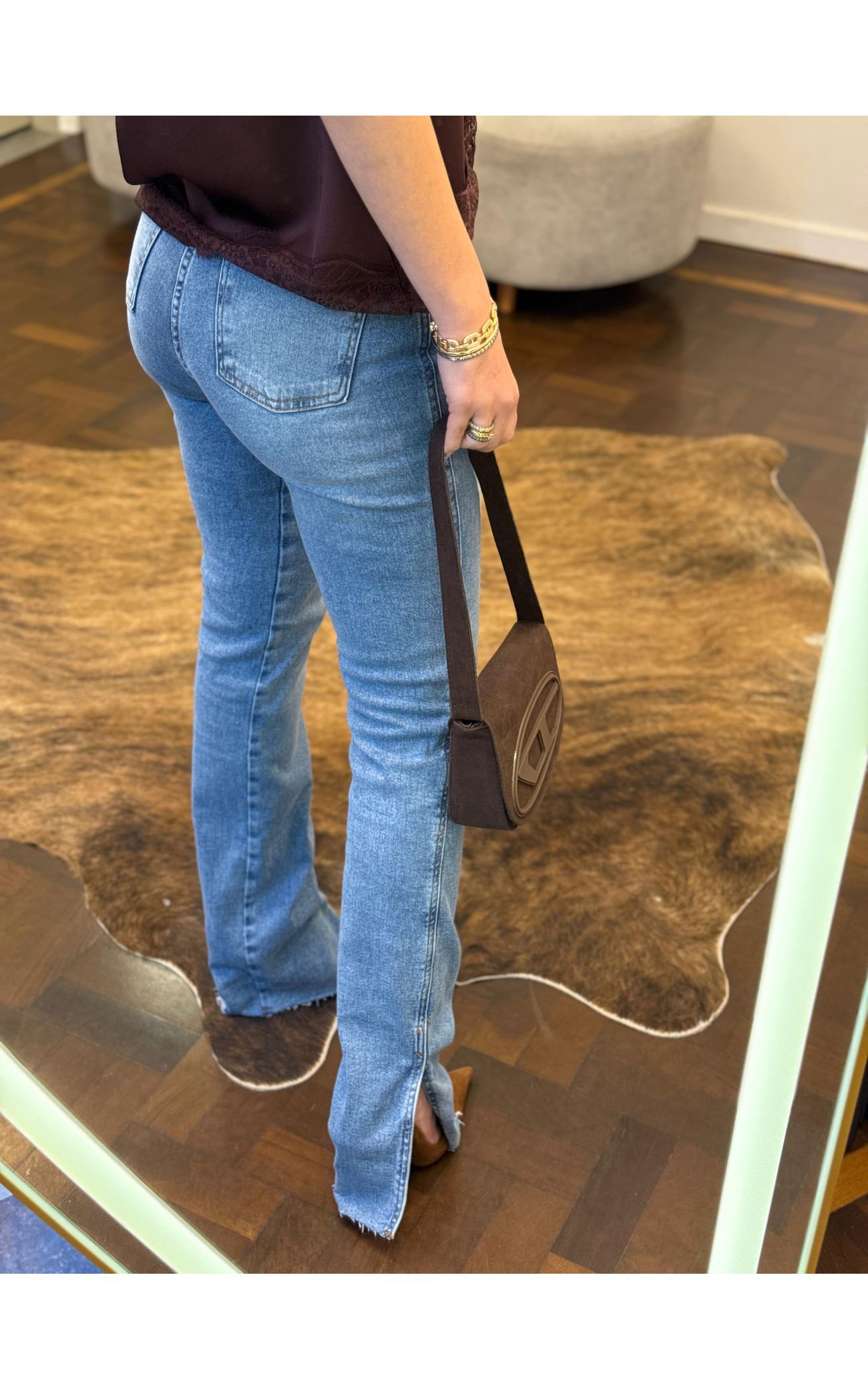 Calça Wide Leg Abertura Barra 