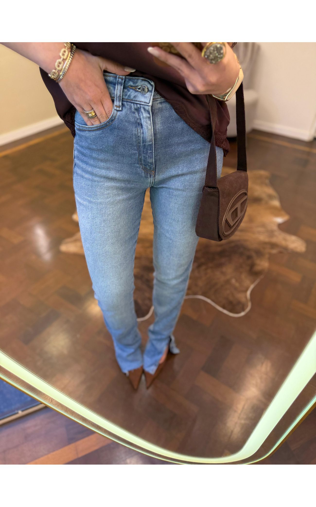 Calça Wide Leg Abertura Barra 