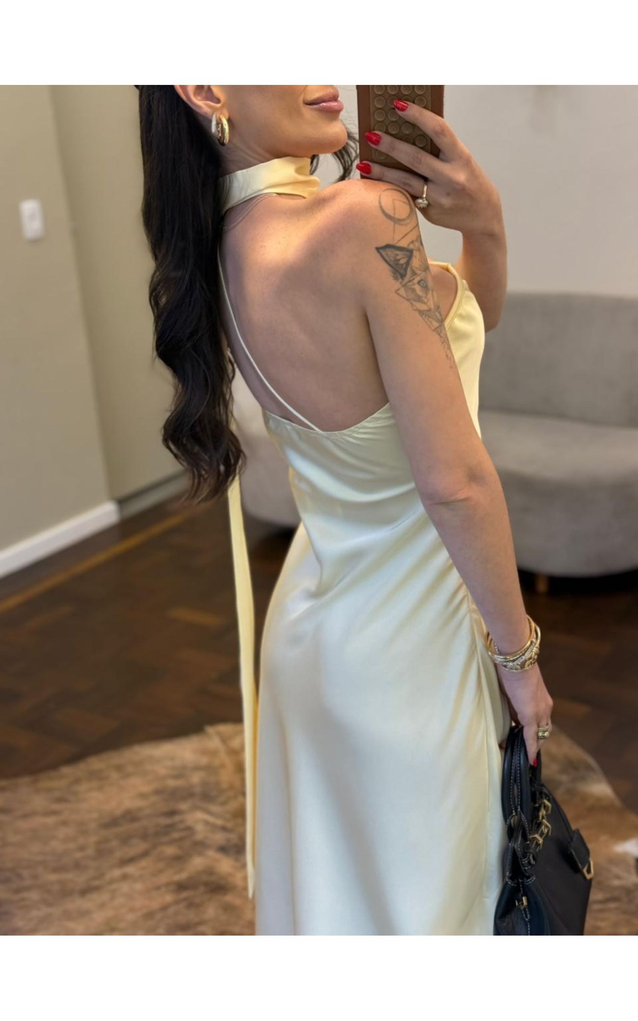 Vestido Cetim Maroca - Amarelo Manteiga