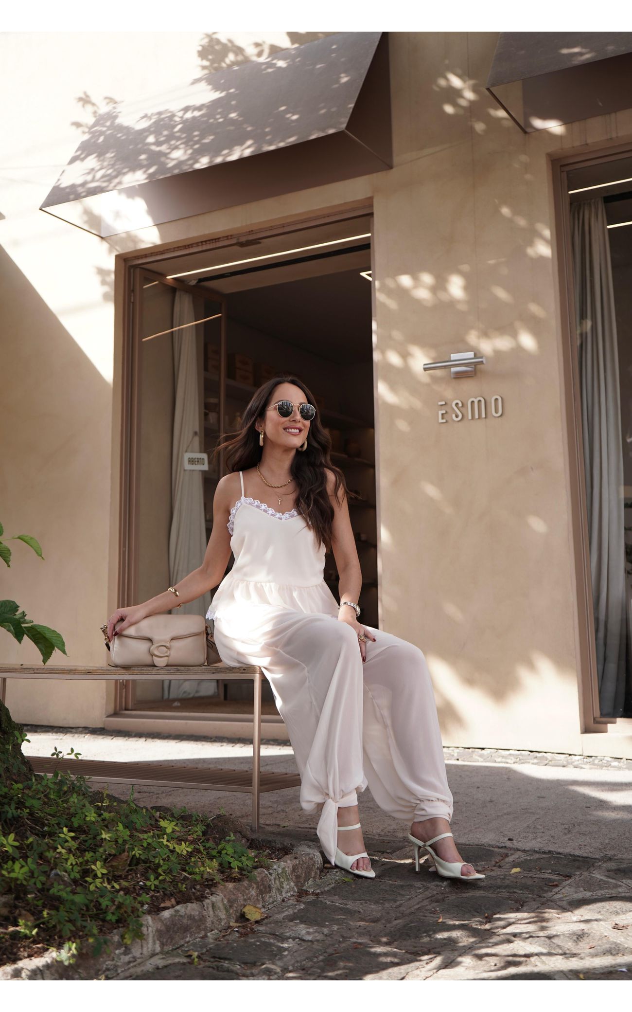 Conjunto Sophie Crepe de Seda - Creme 