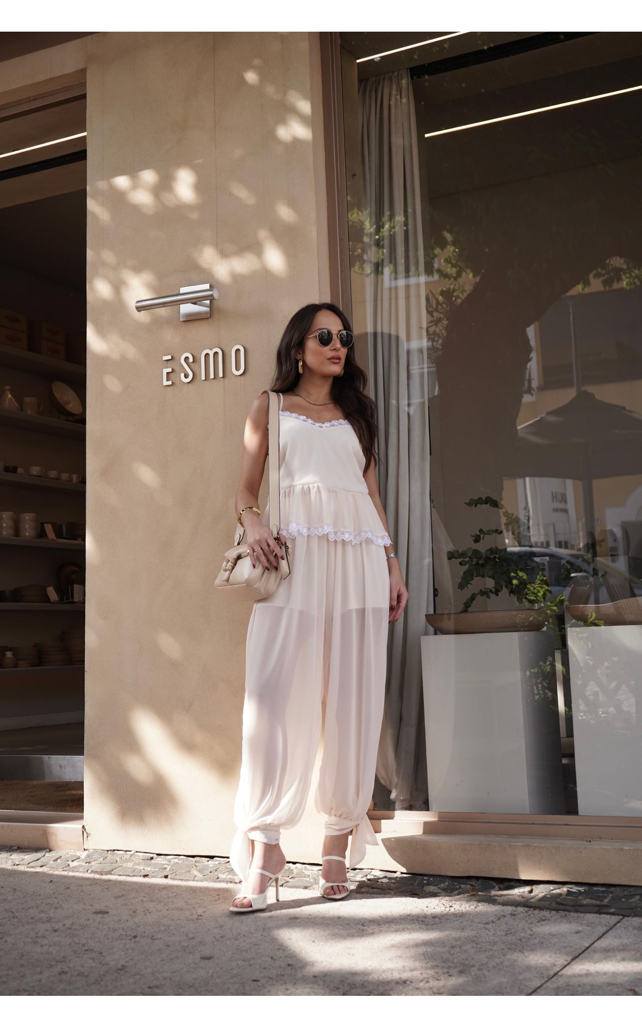 Conjunto Sophie Crepe de Seda - Creme 