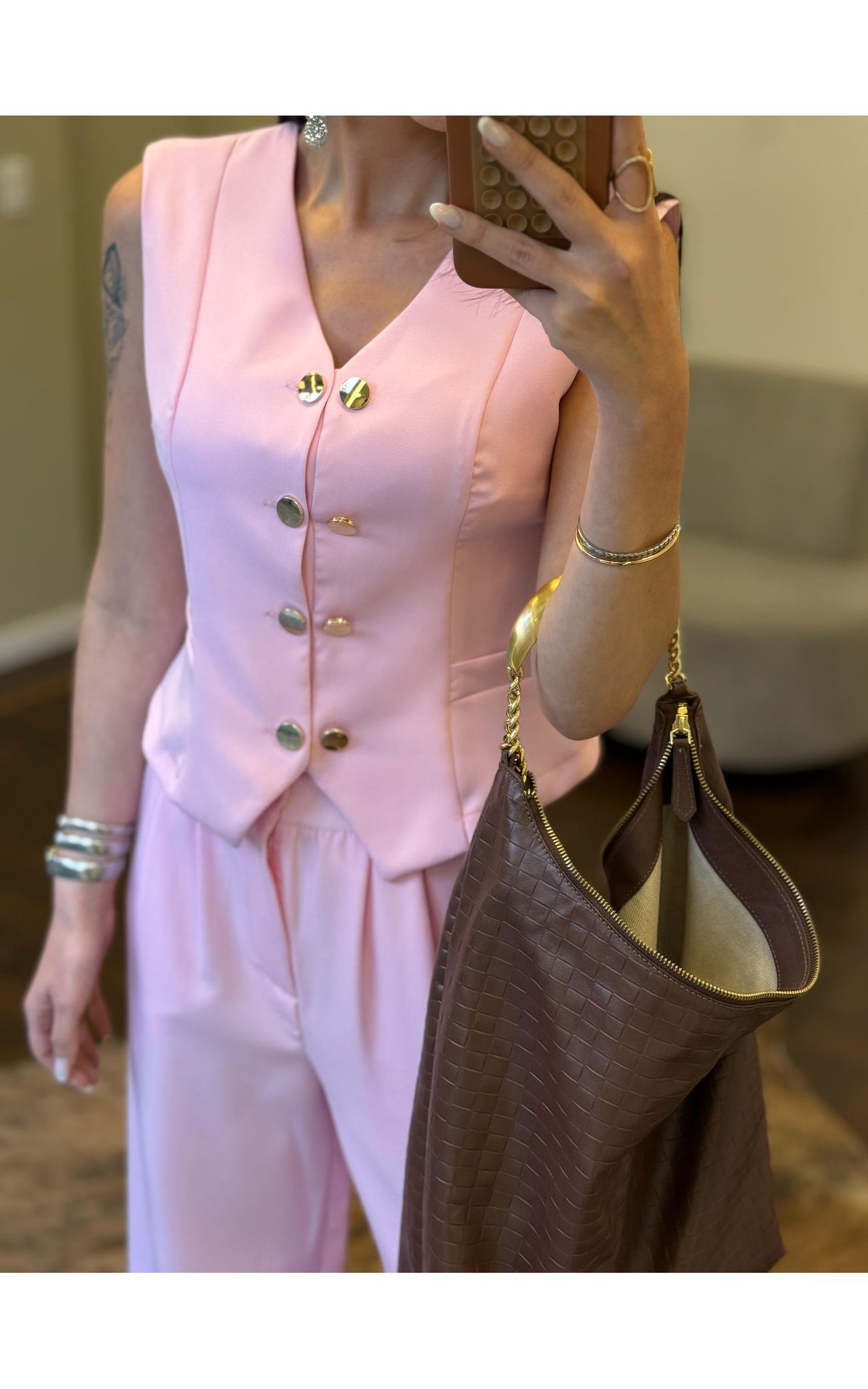 Conjunto Alfaiataria Zurique - Rosa Bebê 