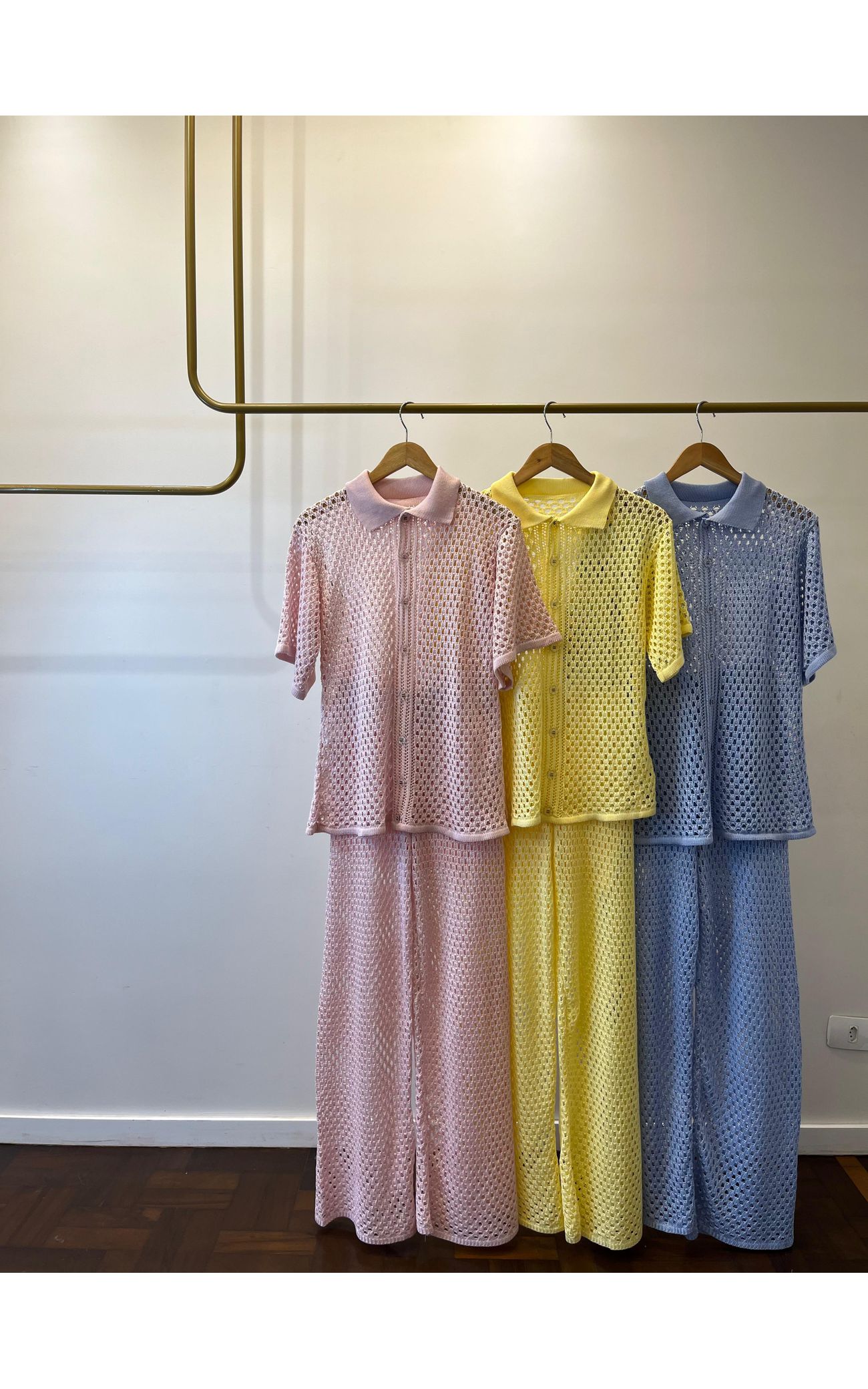 Conjunto Tricot Luísa - Azul Bebê 