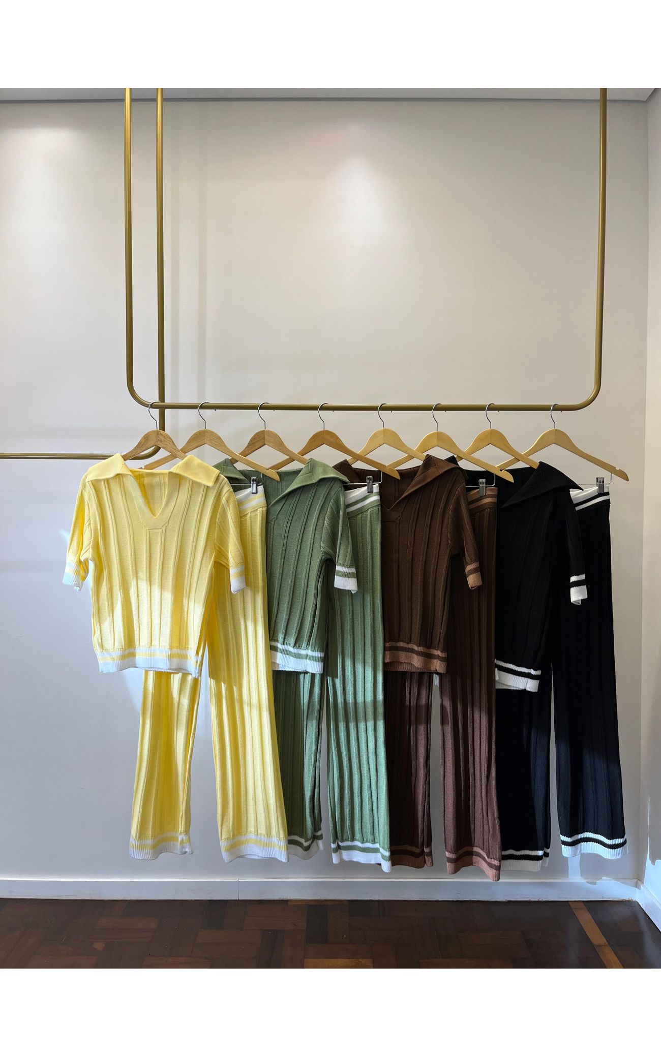 Conjunto Polo Emília - Amarelo Manteiga 