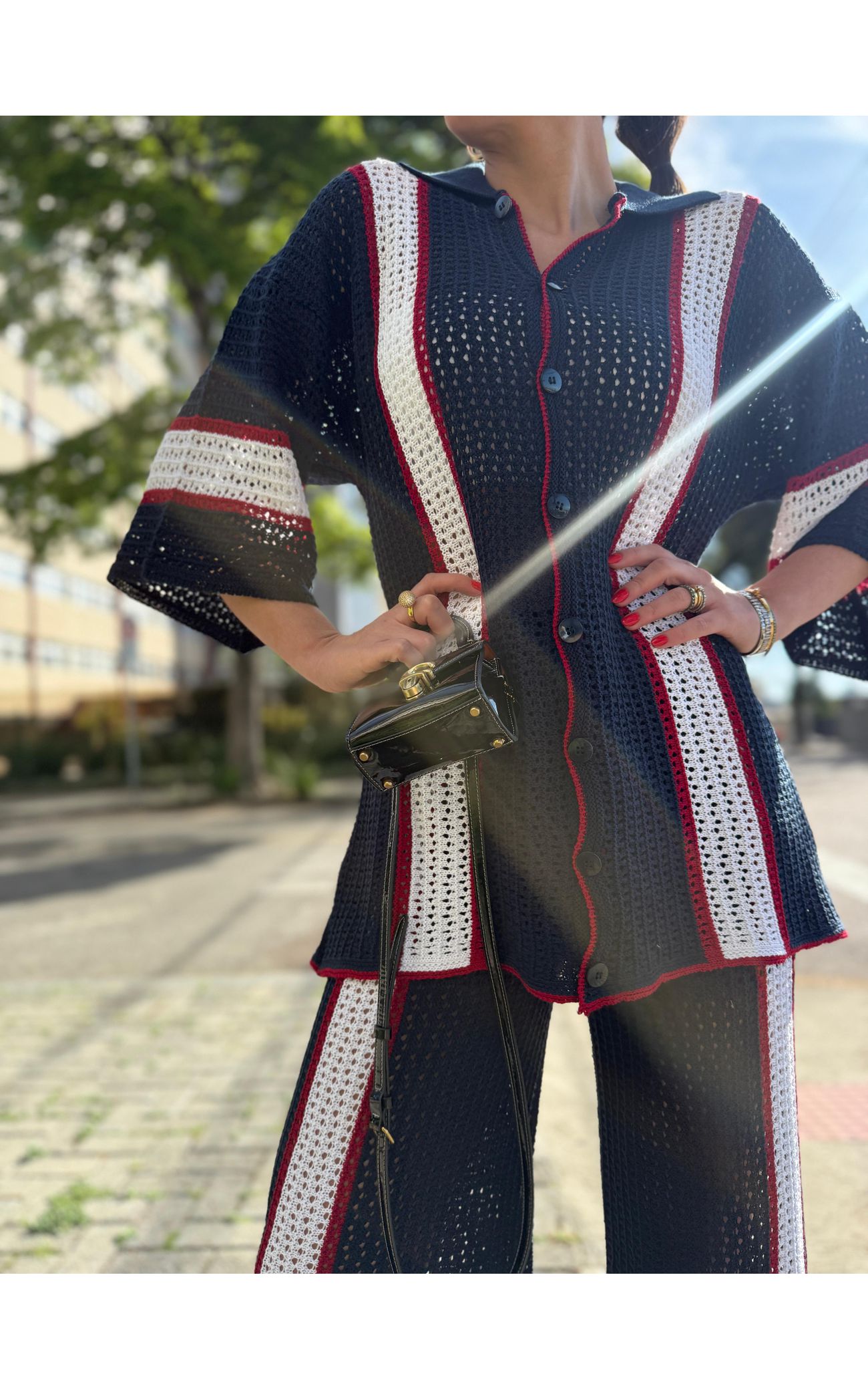 Conjunto Tricot Louise - Azul Marinho 