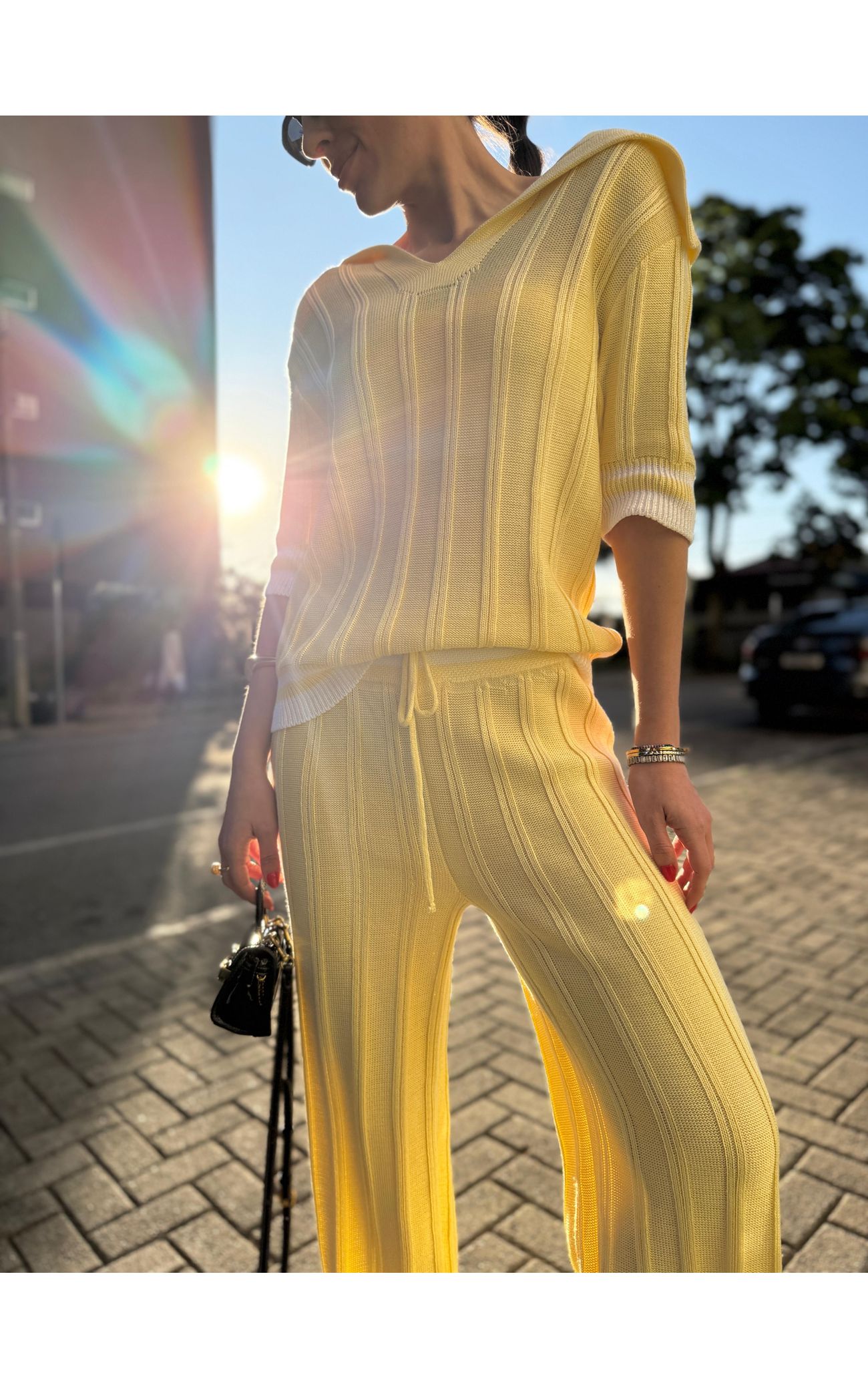 Conjunto Polo Emília - Amarelo Manteiga 