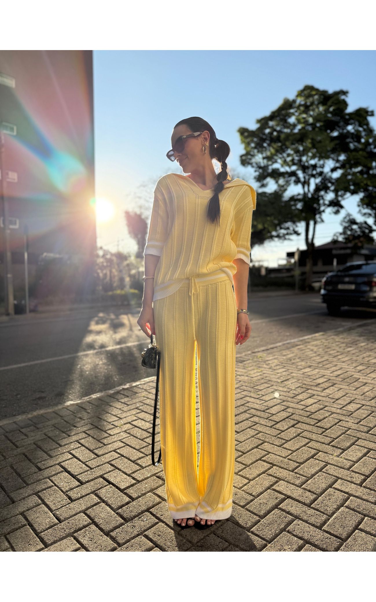 Conjunto Polo Emília - Amarelo Manteiga 