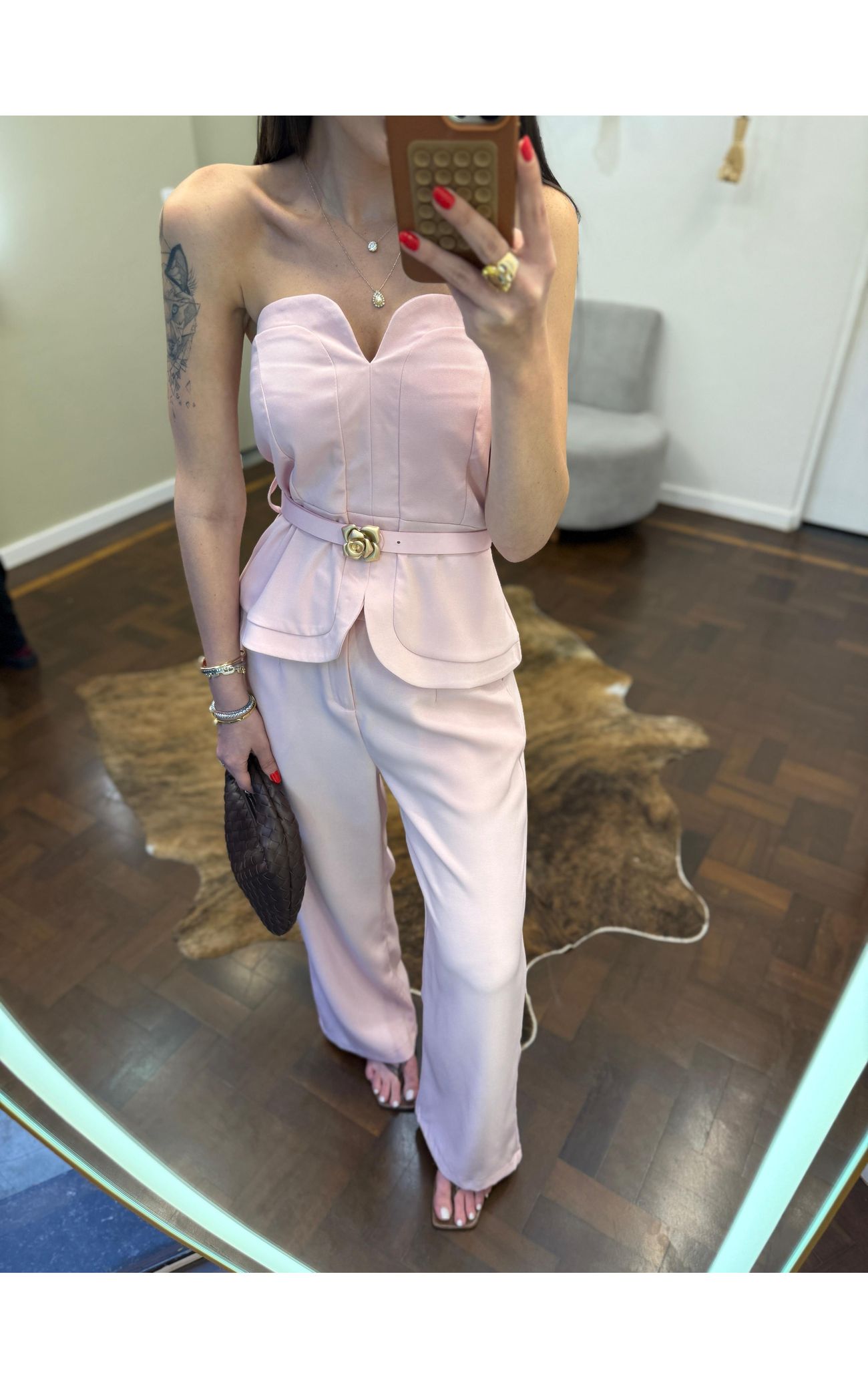 Conjunto Alfaiataria Camélia - Rosa Bebê