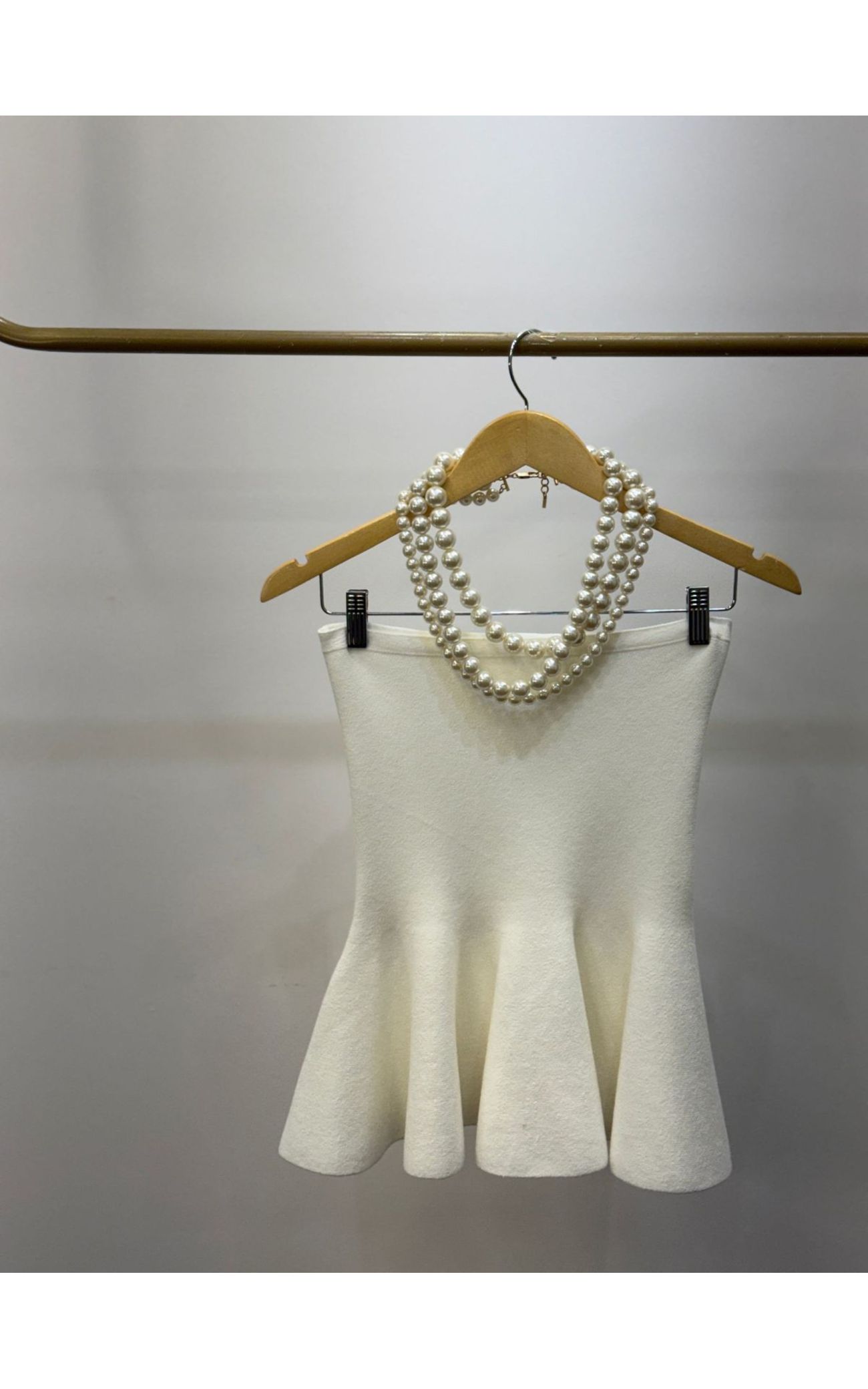 Tomara que Caia Tricot Peplum - Off White