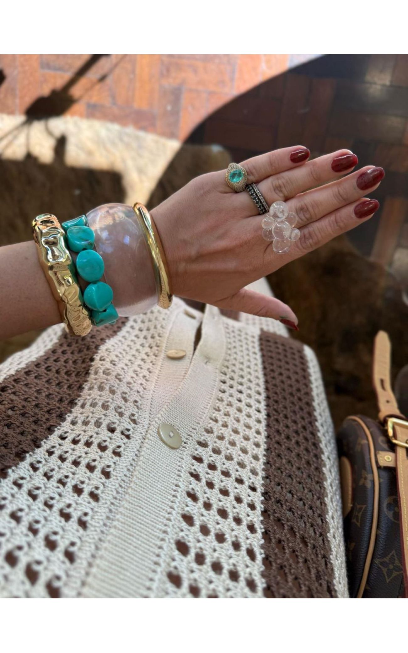 Conjunto Tricot Trabalhado Listras Largas Verticais