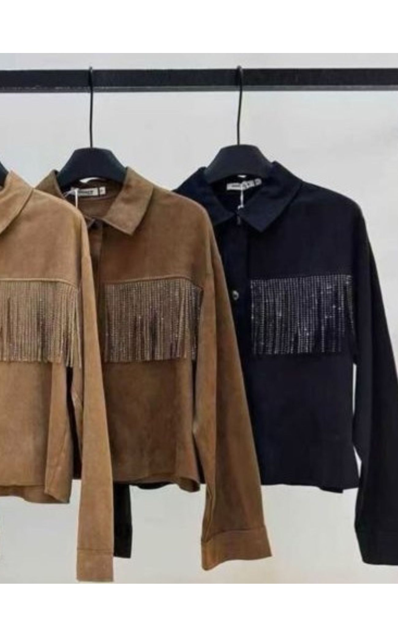 Jaqueta Franja Suede - Marrom
