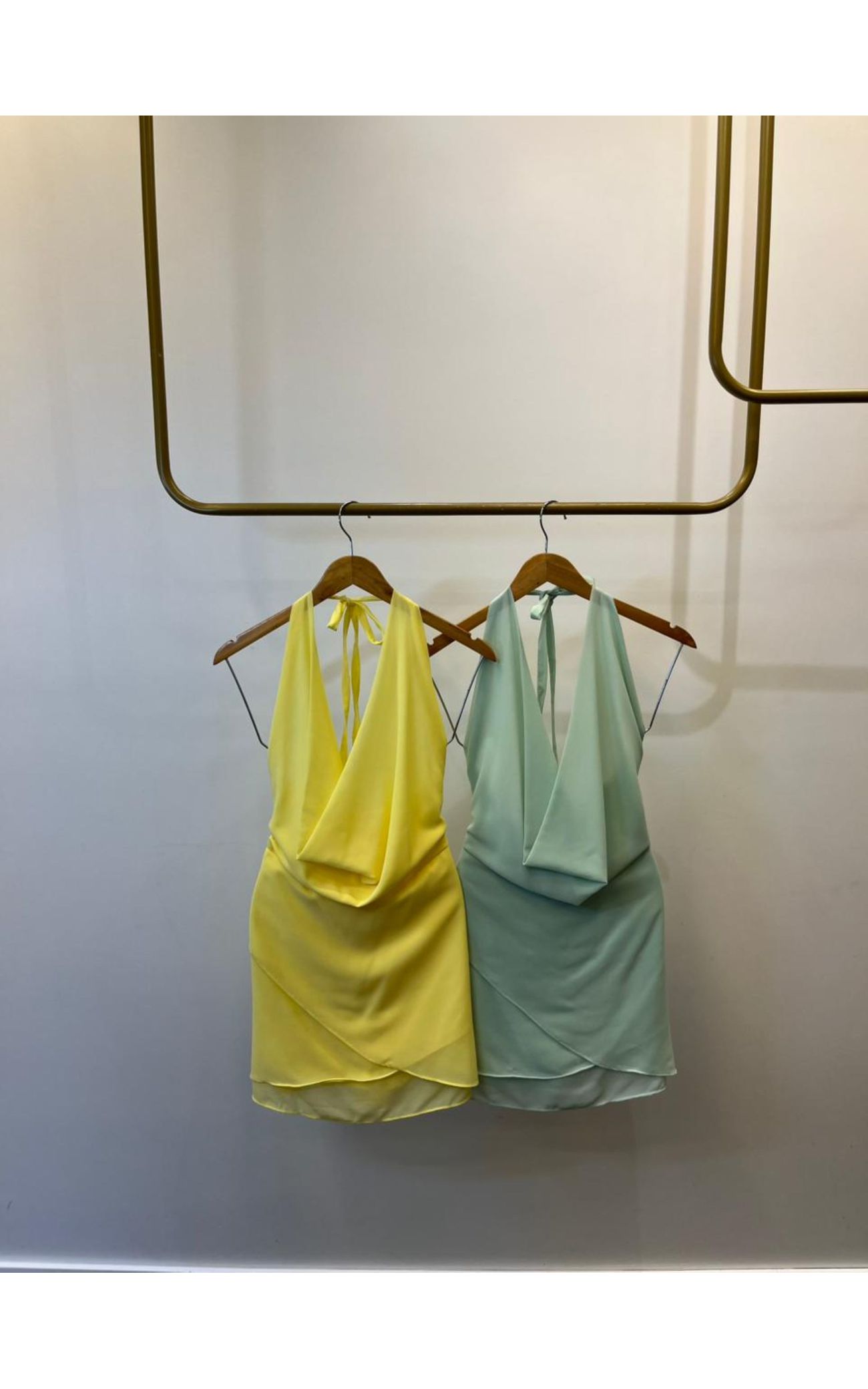 Macaquinho Gola Boba Giallo - Verde Menta