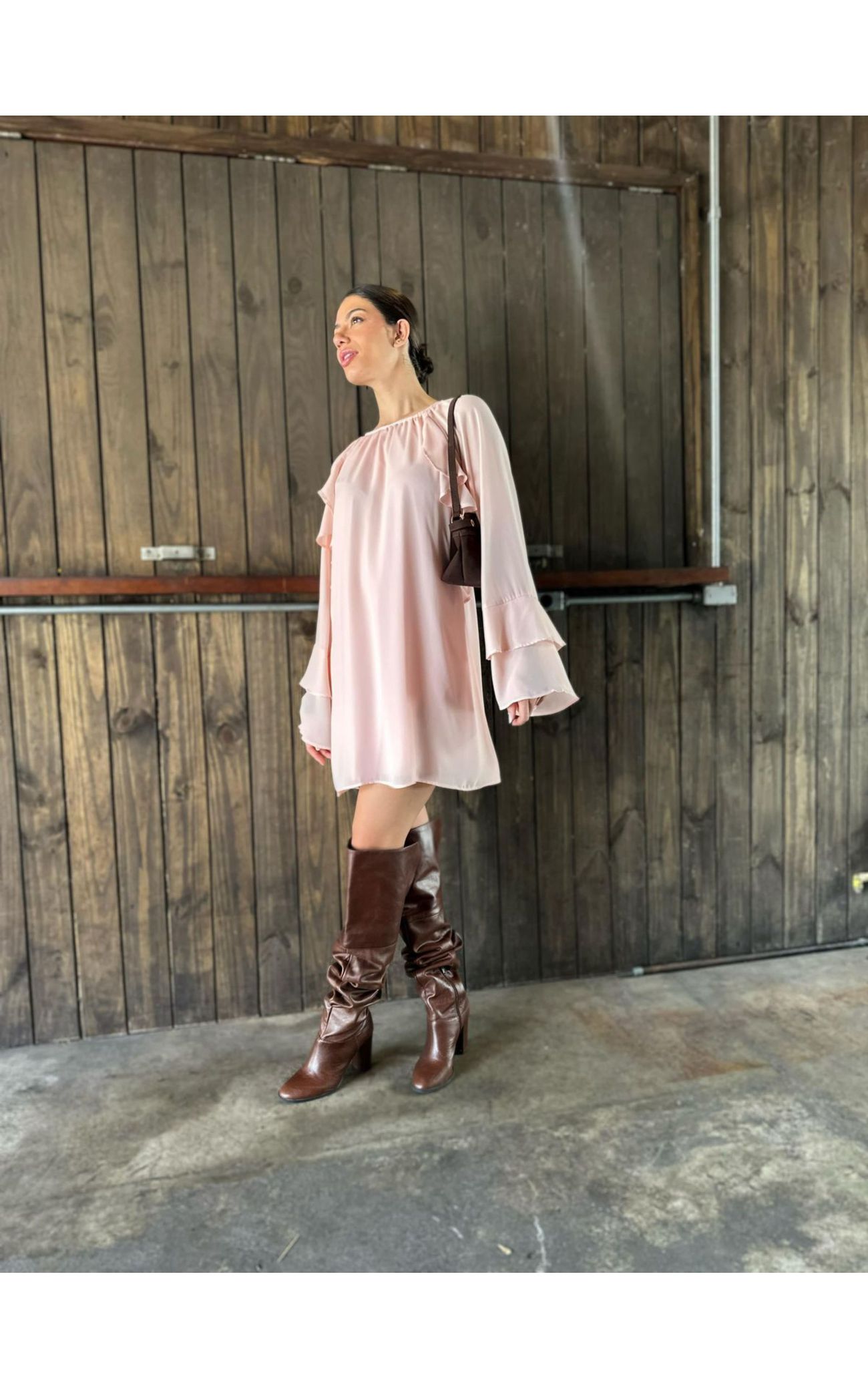 Vestido Curto Fluido Lituânia - Rosa