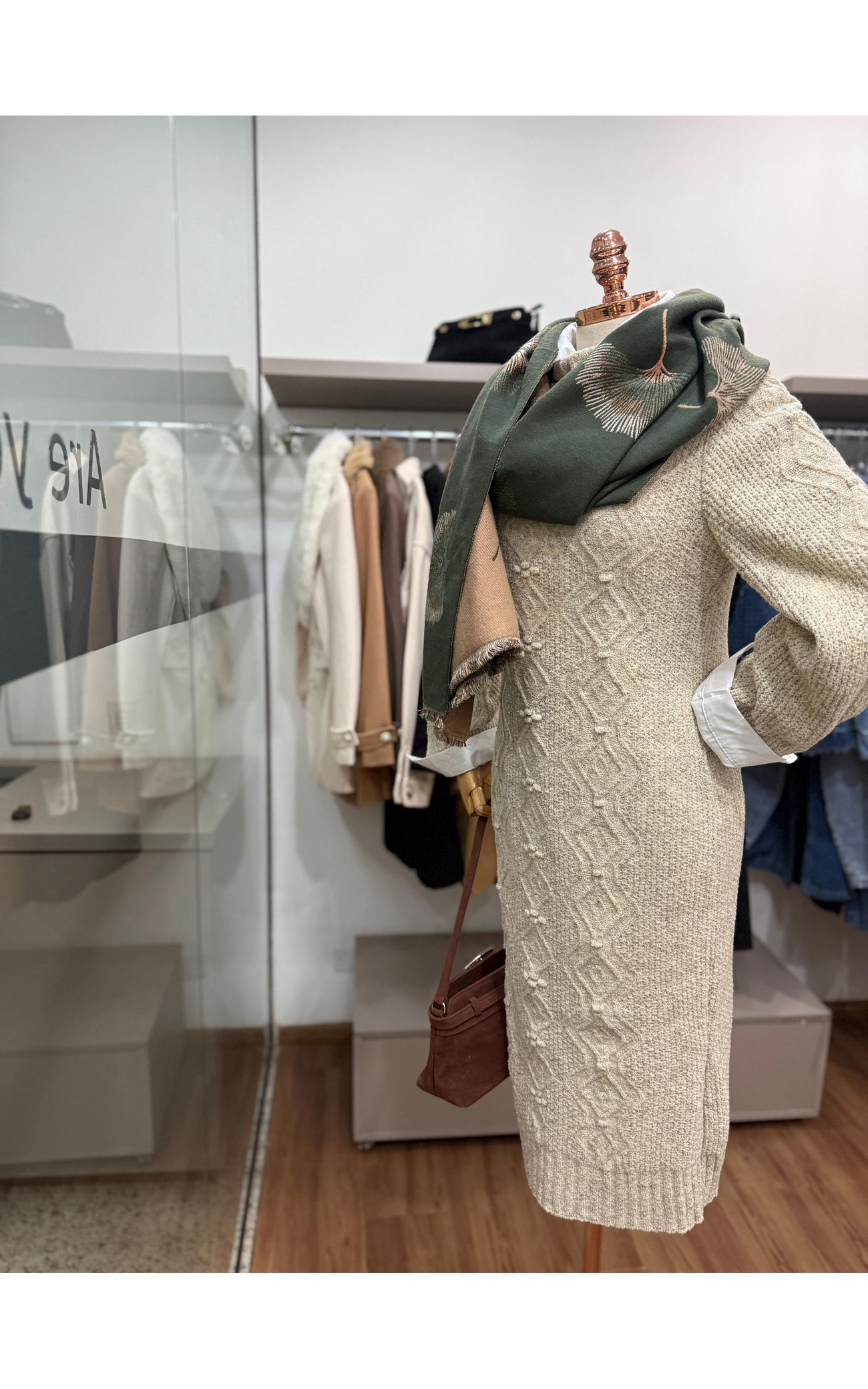 Vestido Tricot Dinamarca - Areia 