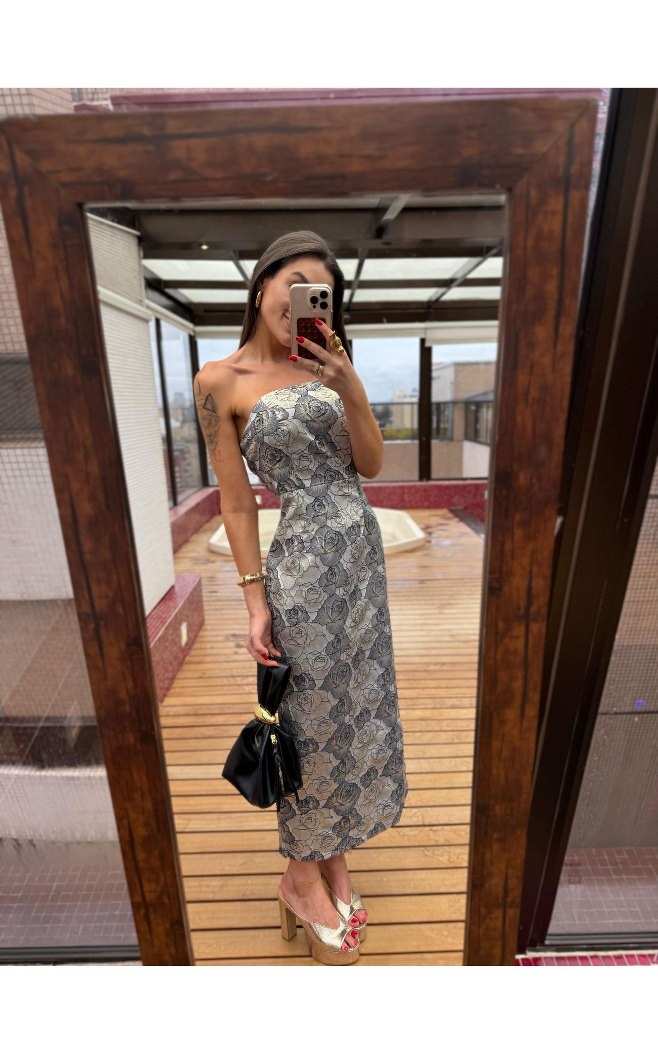 Vestido Alfaiataria Jacquard Luxury - PRATA