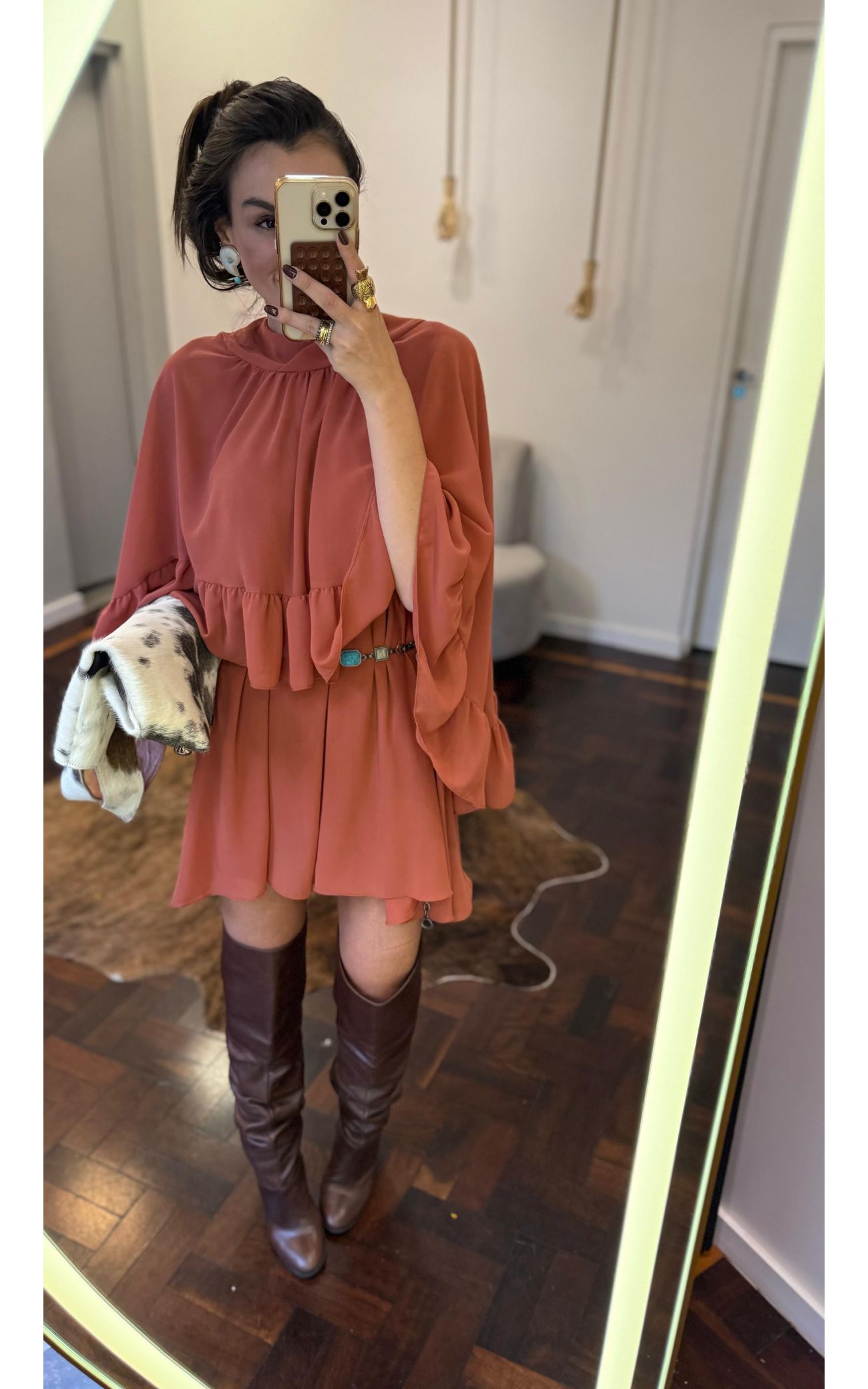 Conjunto Vestido e Capa Chiffon 
