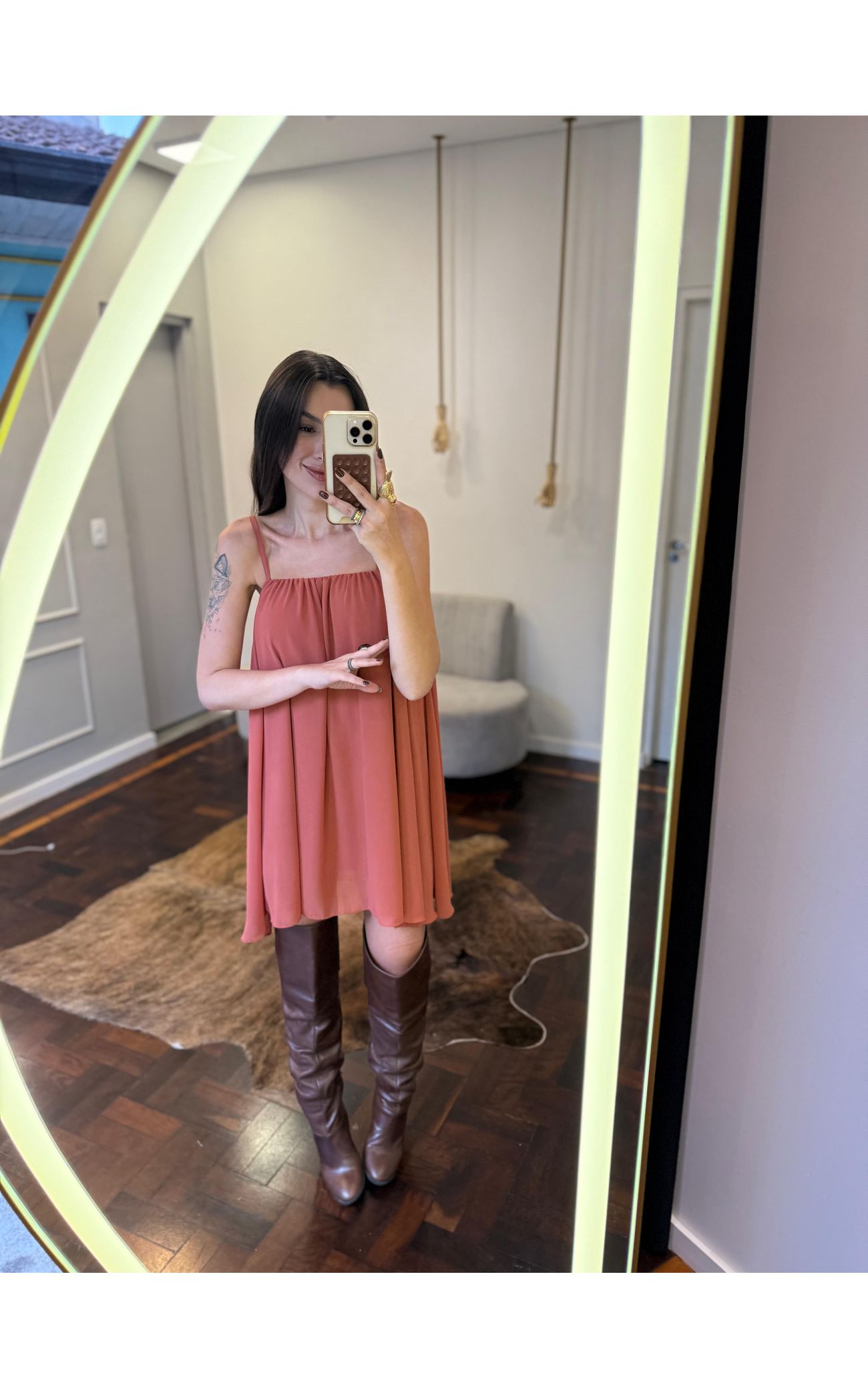 Conjunto Vestido e Capa Chiffon 