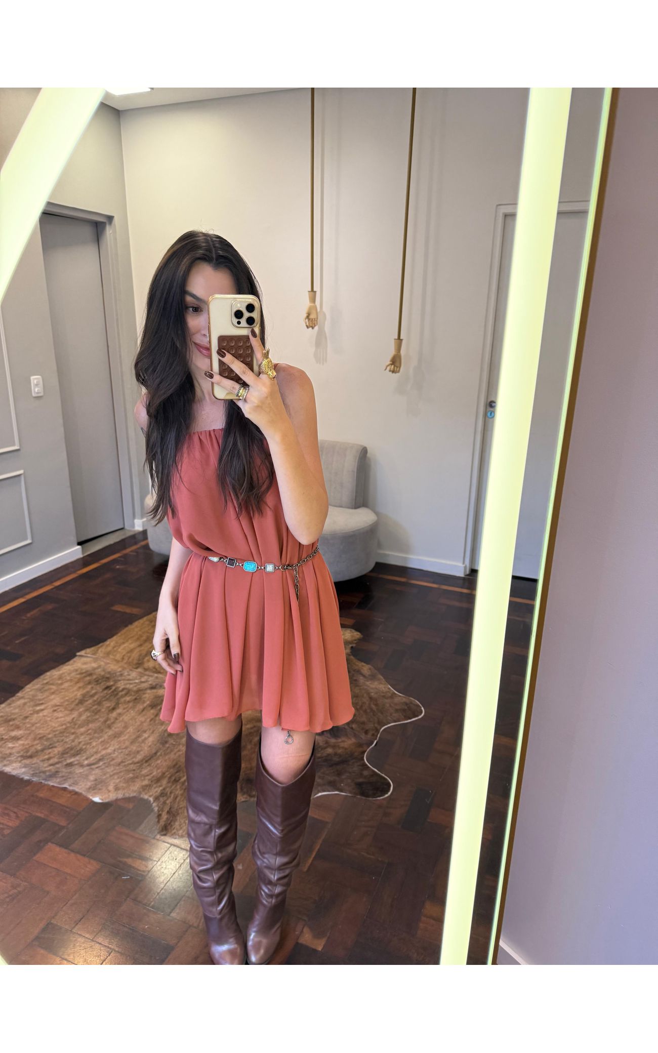 Conjunto Vestido e Capa Chiffon 