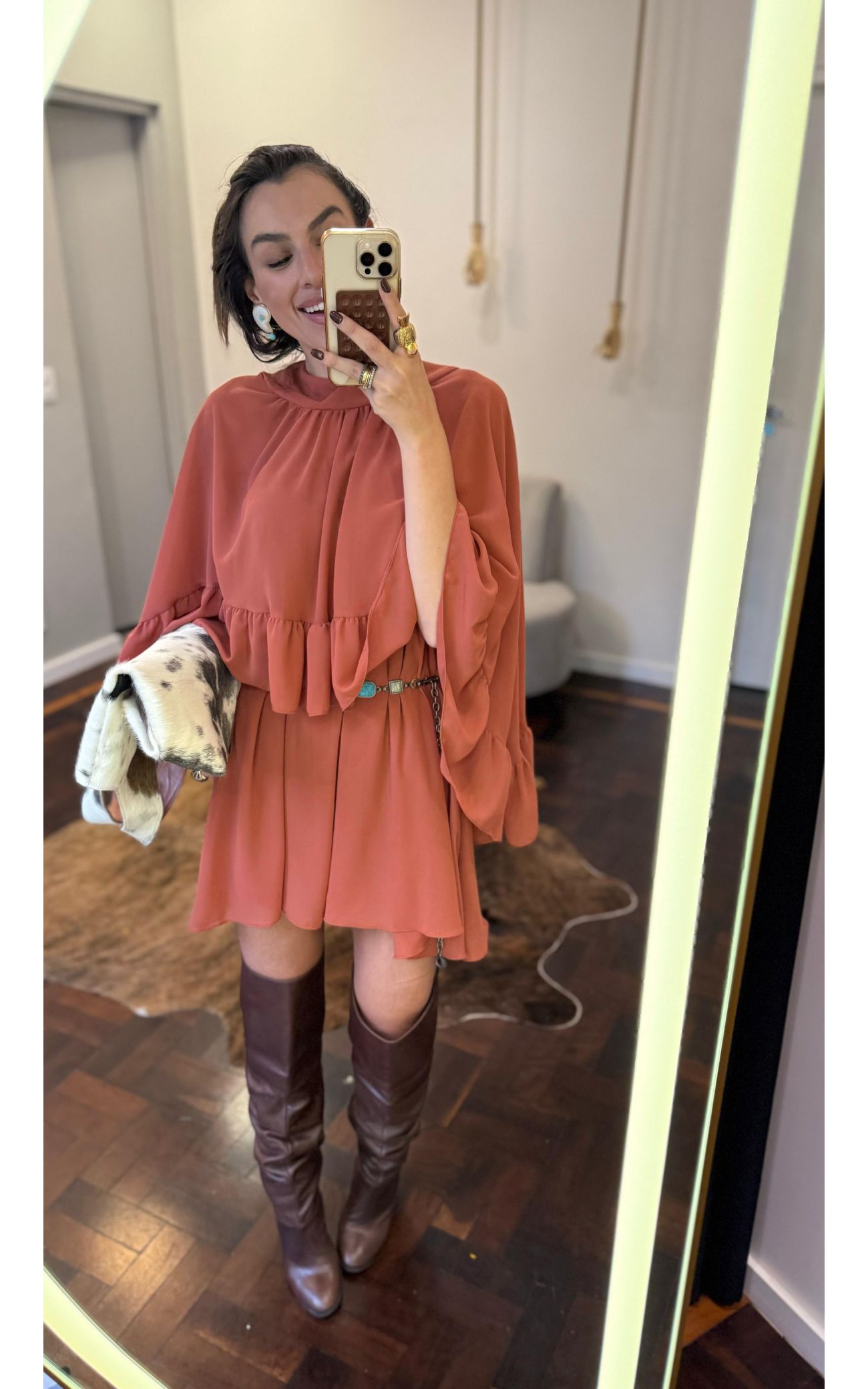 Conjunto Vestido e Capa Chiffon 