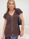 Colete Eva Tricot Marrom