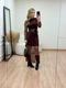 Vestido Tule Midi Marrom