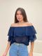 Blusa Ombro A Ombro Azul