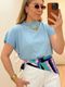 Blusa Malu Gola Redonda Azul