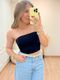 Top Faixa Poliamida Preto